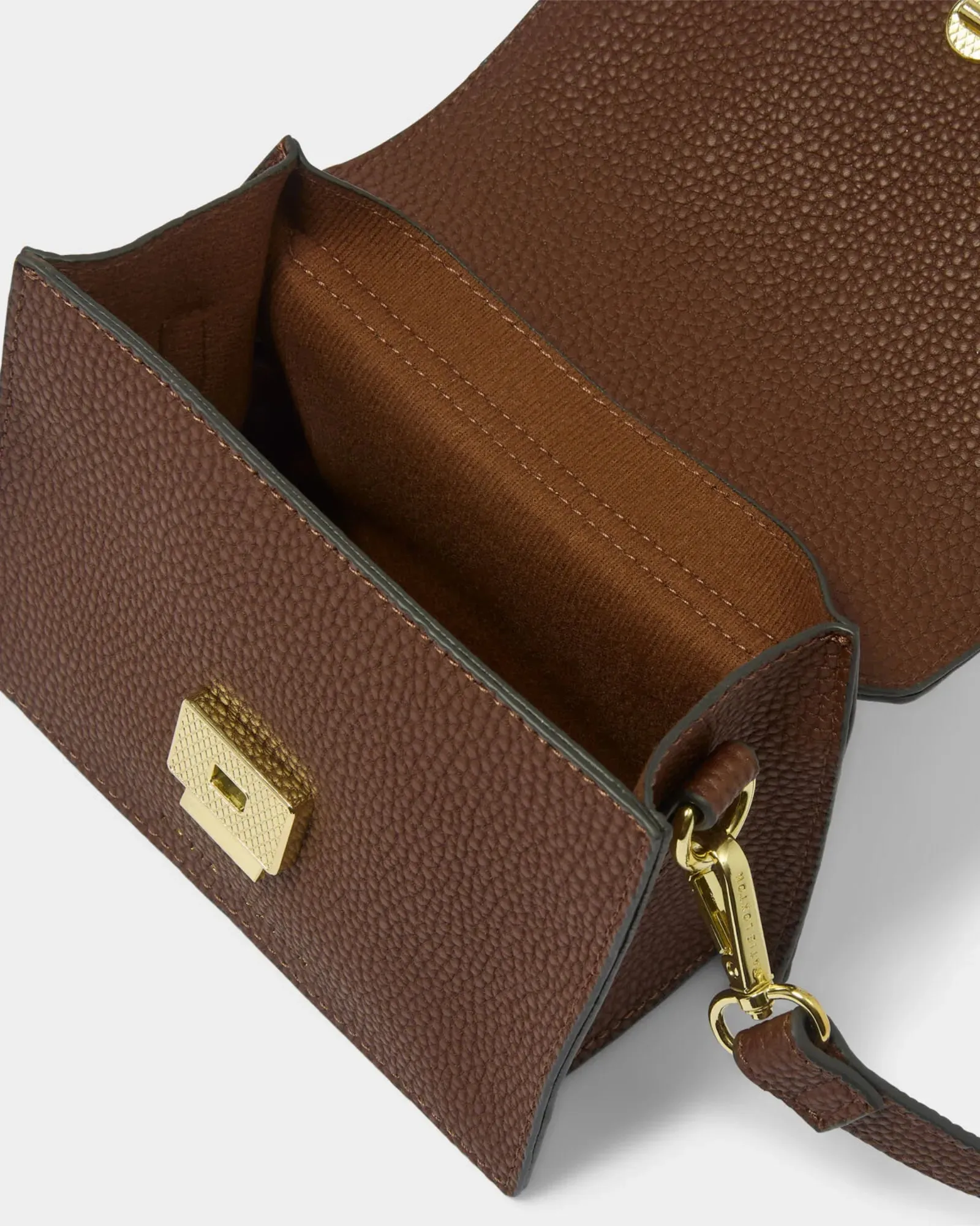 Orla Chocolate Mini Faux Croc Crossbody Bag