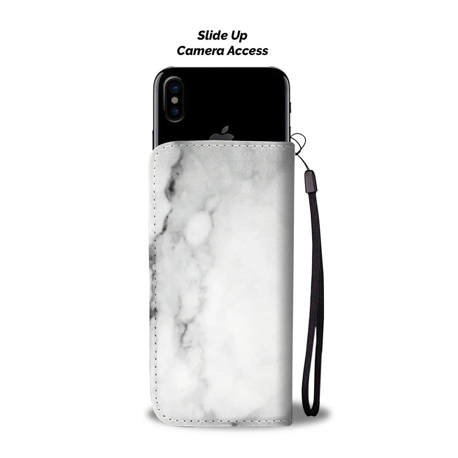 Personalized White Marble Phone Wallet Case