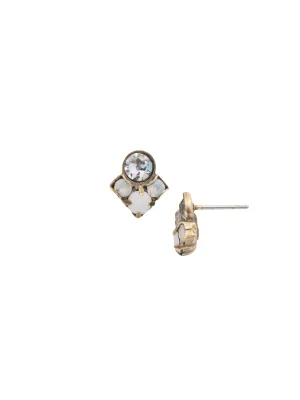 Petite Crystal Cluster Post Earring - EDA19AGPLU