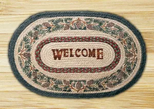 Pinecone Welcome Oval Patch Rug