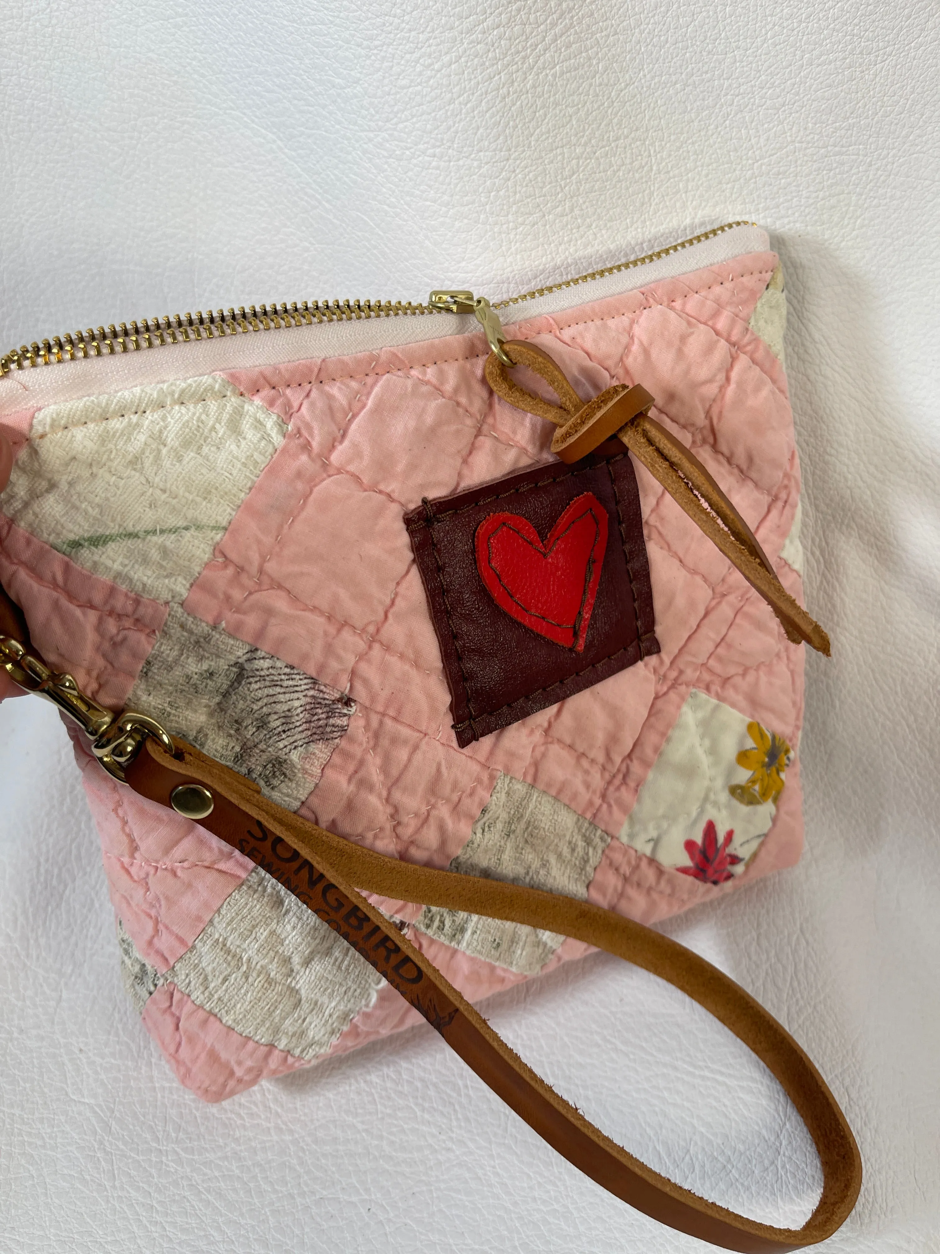 Pink Vintage Quilt Pouch