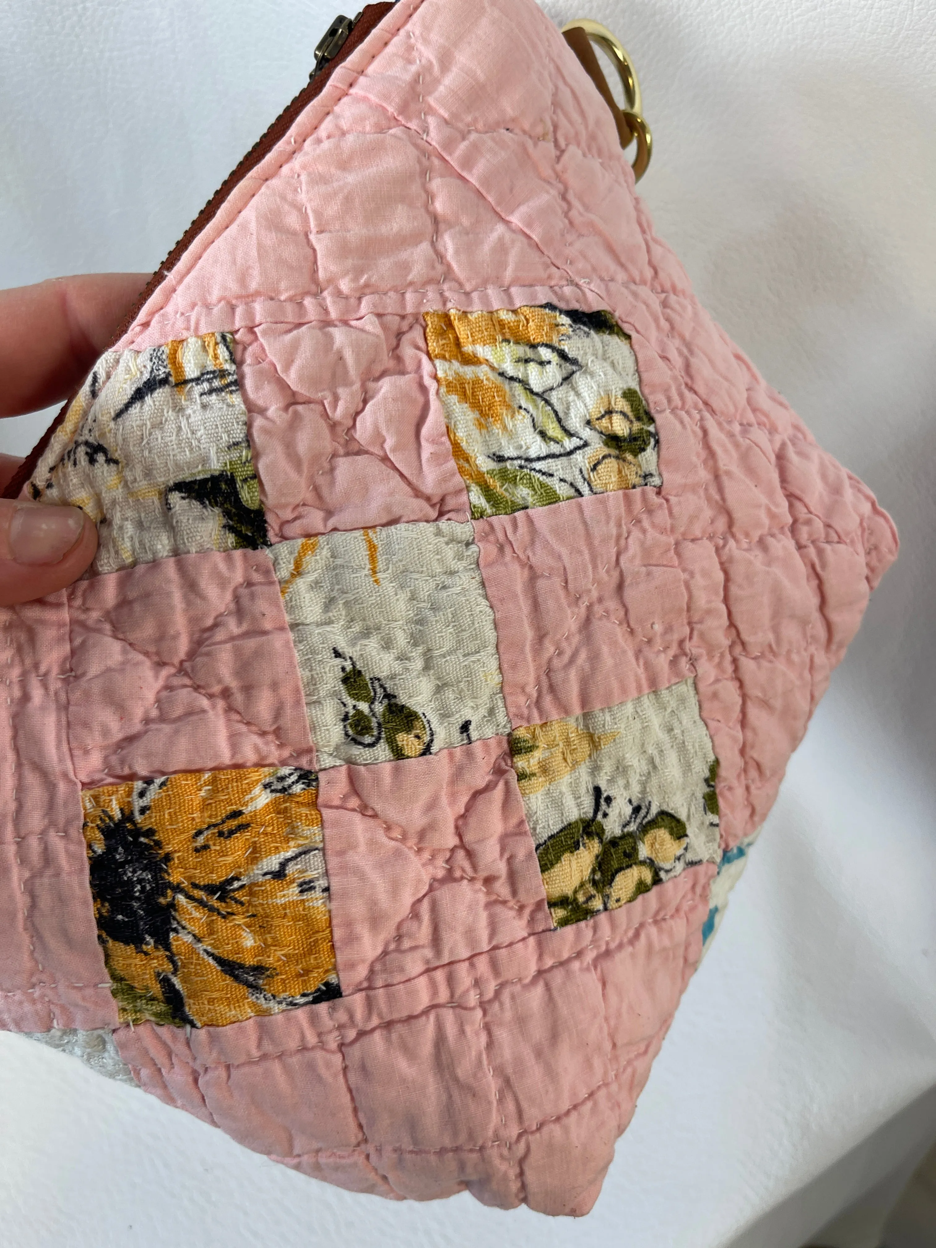 Pink Vintage Quilt Pouch