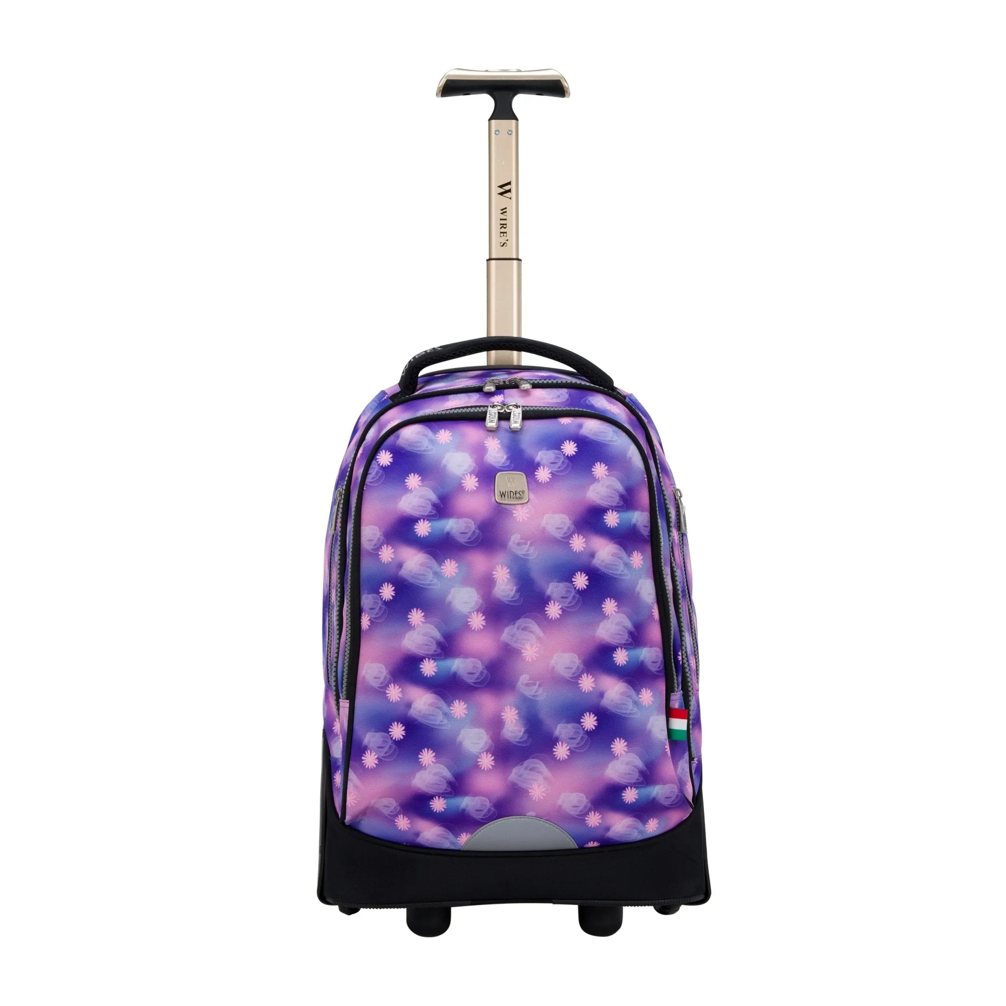 PinkPurple Blur Spot Big Wheel School Bag Trolley Set of 3 (Lunch Bag & Pencil Case)