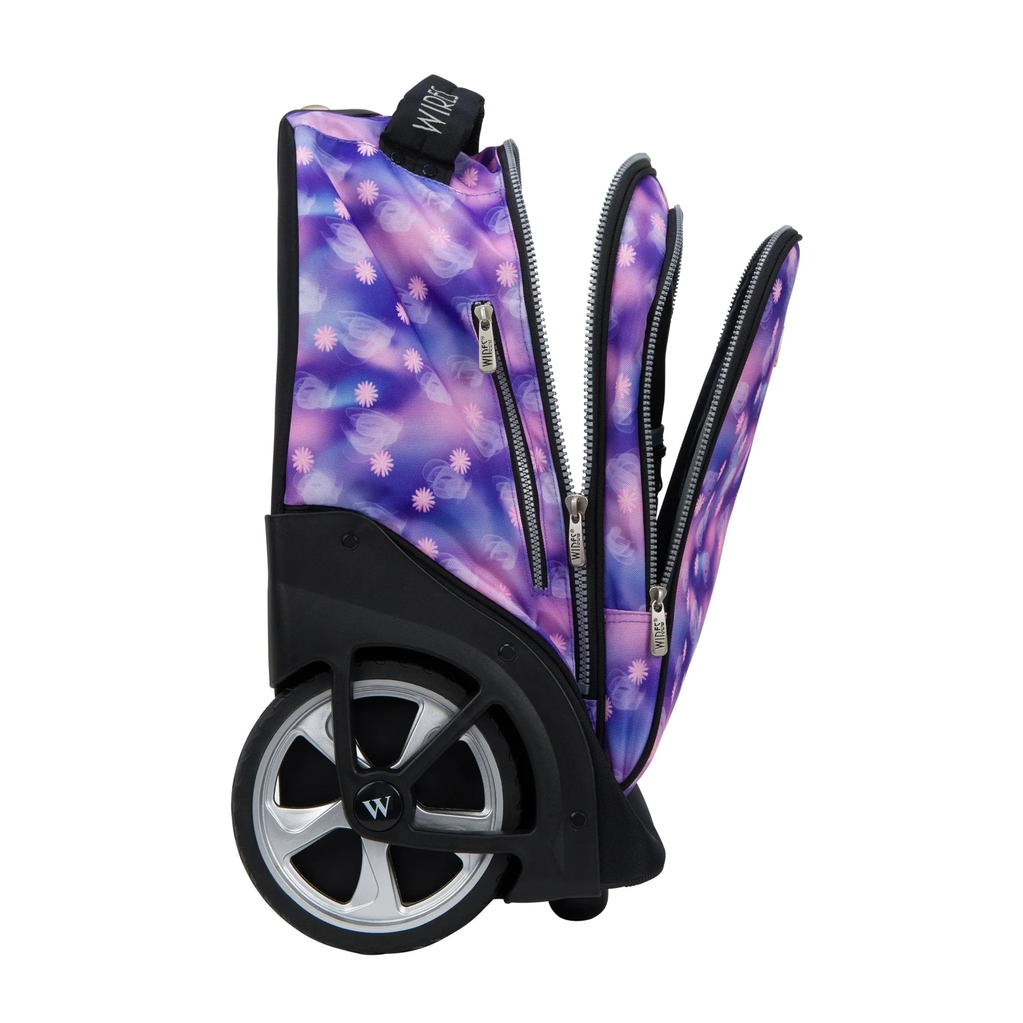 PinkPurple Blur Spot Big Wheel School Bag Trolley Set of 3 (Lunch Bag & Pencil Case)