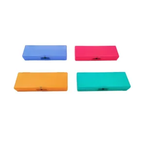 Plastic Pencil Case -Clear - With Glitter-