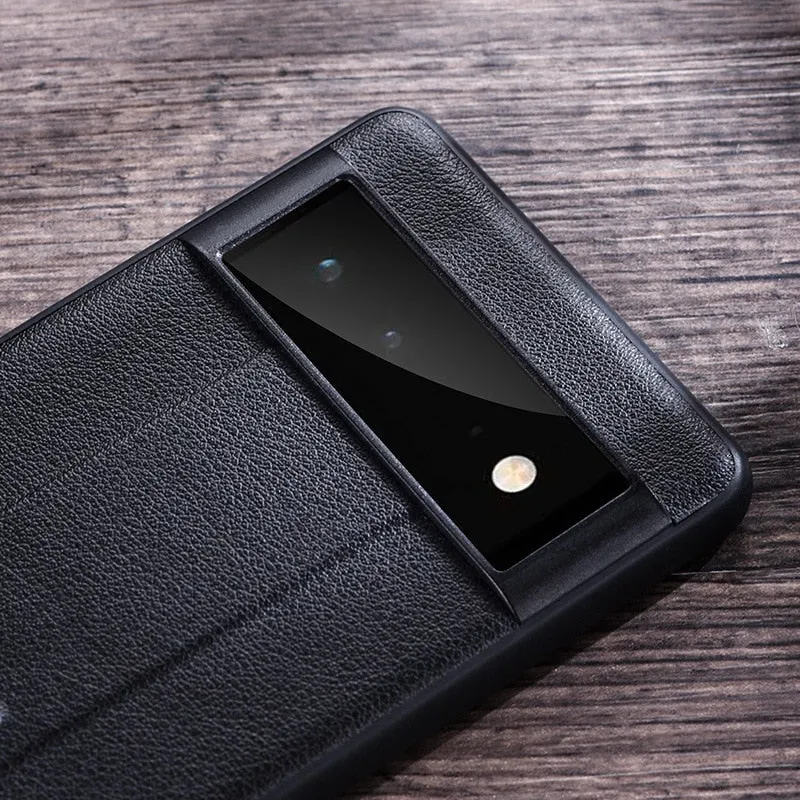 PU Leather Phone Case With Metal Holder For Google Pixel 7 6