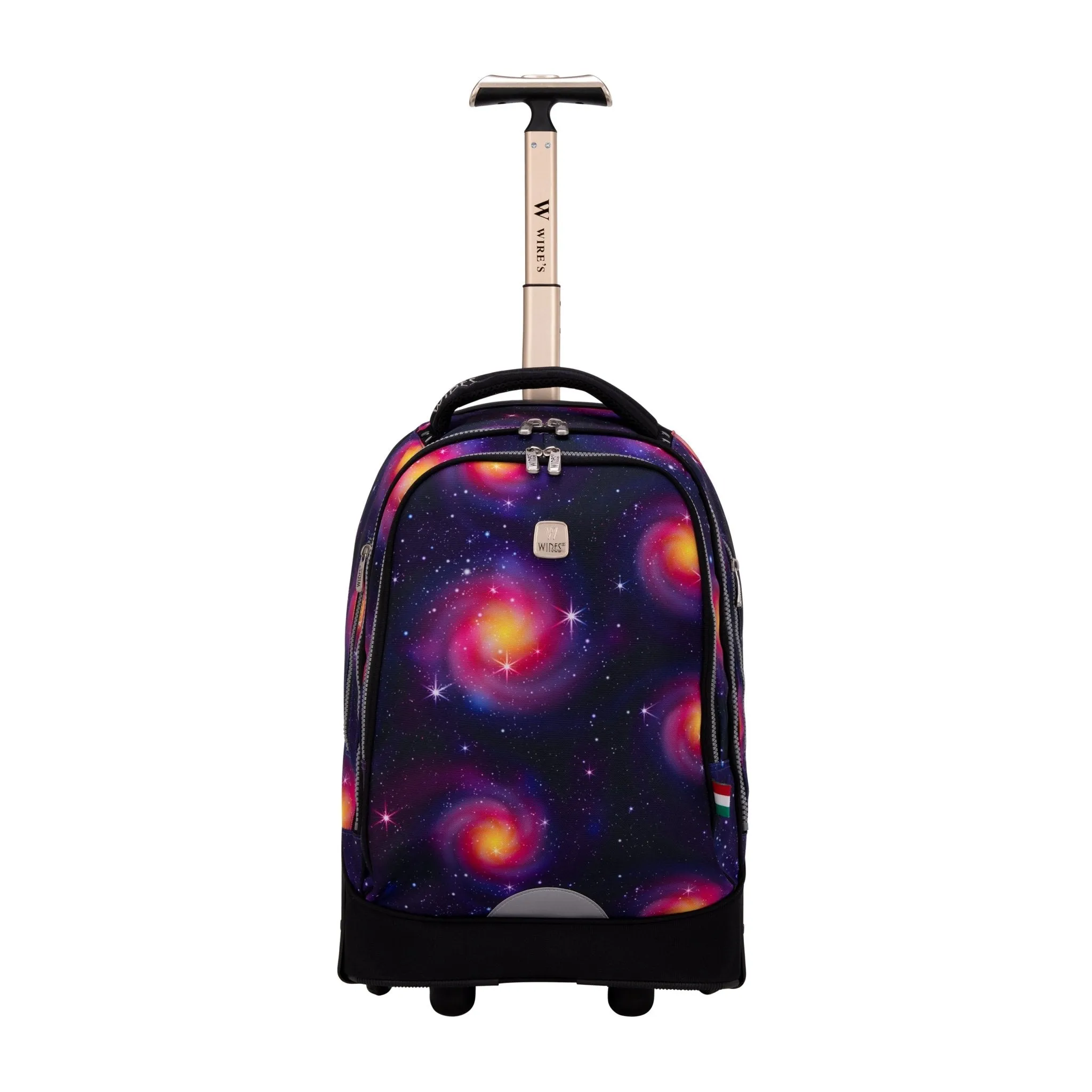 Purple Planet Big Wheel School Bag Trolley Set of 3 (Lunch Bag & Pencil Case)