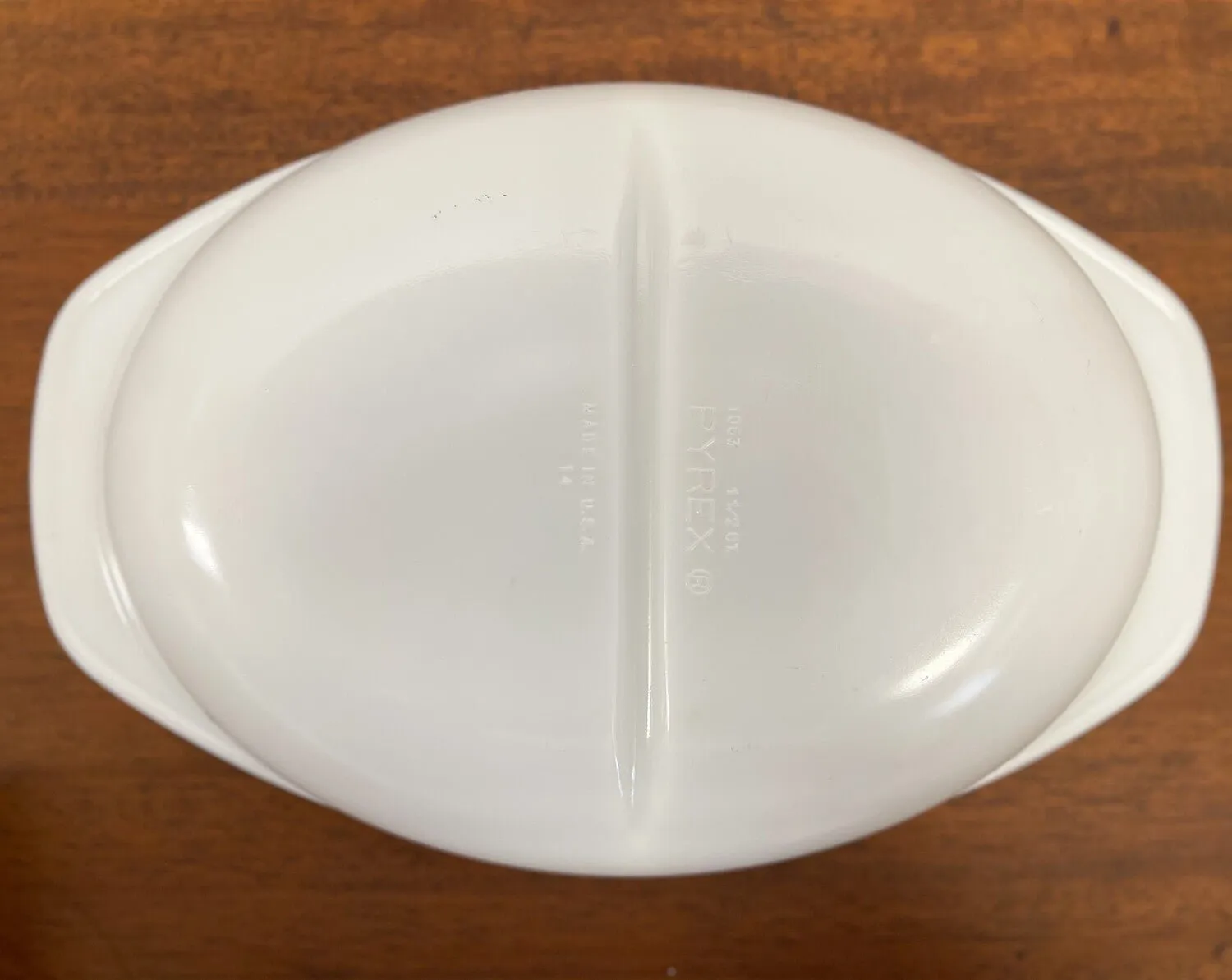 Pyrex Milk Glass Oval Divided Vegetable Tray