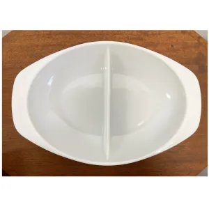 Pyrex Milk Glass Oval Divided Vegetable Tray