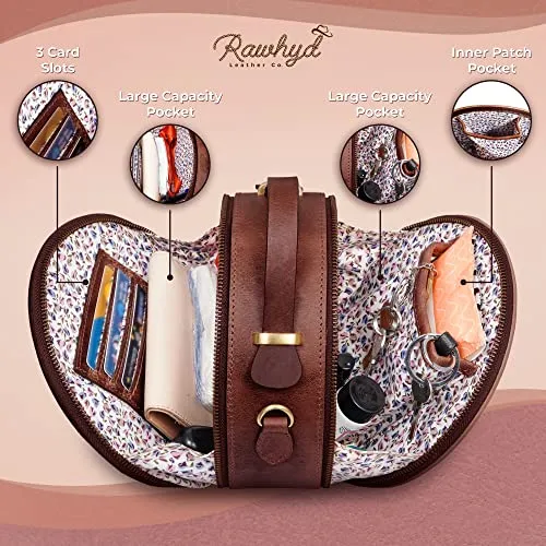 RAWHYD - Leather crossbody purse for women - 8" x 3.5"