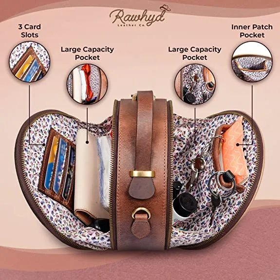 RAWHYD - Leather crossbody purse for women - 8" x 3.5"
