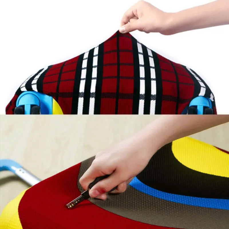 Red and White Plad | Basic Design | Luggage Suitcase Protective Cover