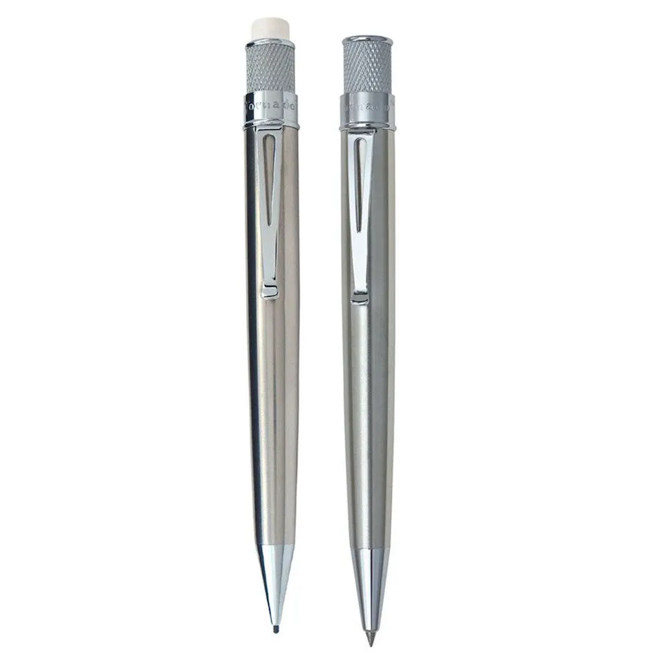 Retro 51 Tornado Rollerball Pen and Mechanical Pencil Set Stainless