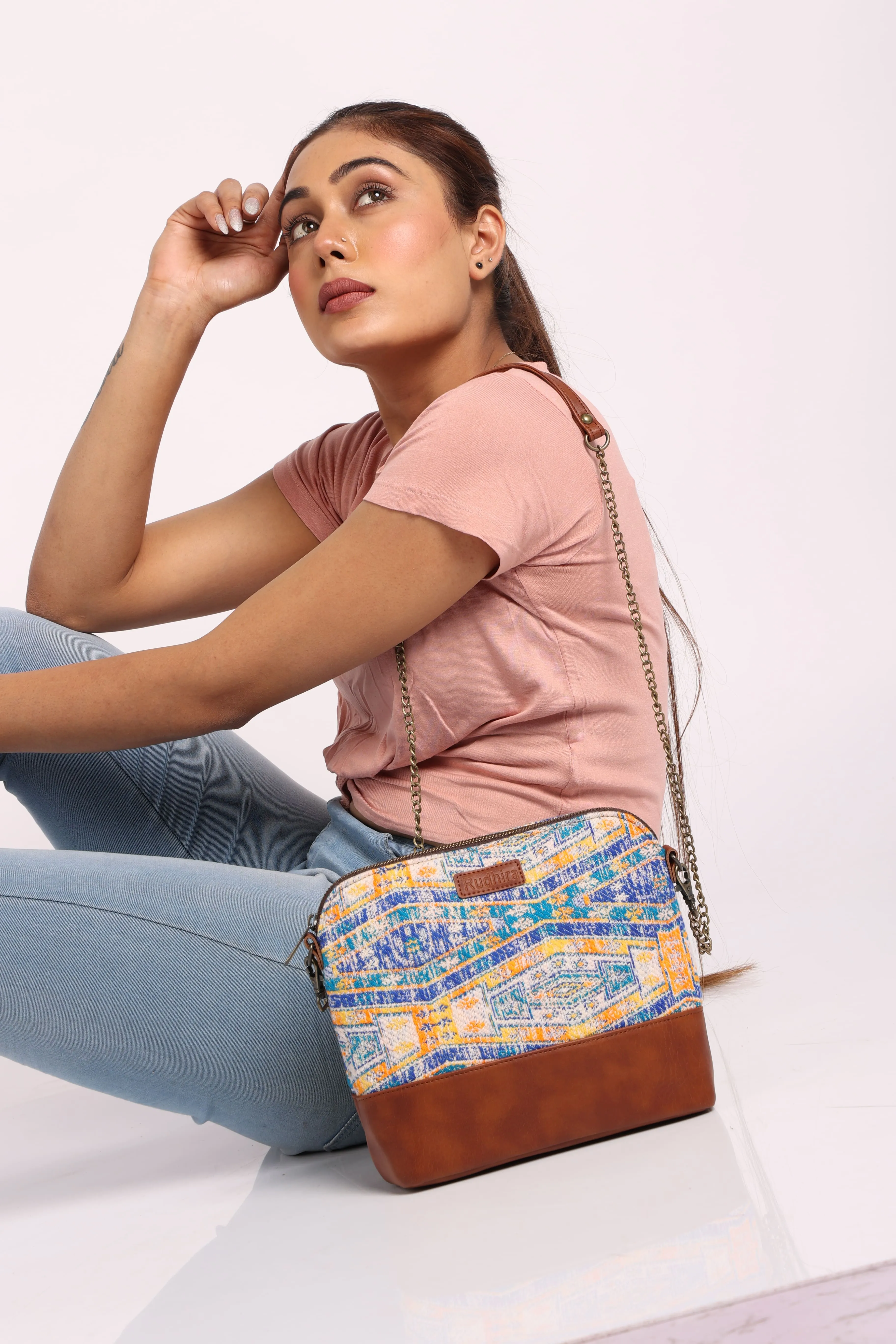 Rudhira Ripples Print Cross Body/ Sling bag