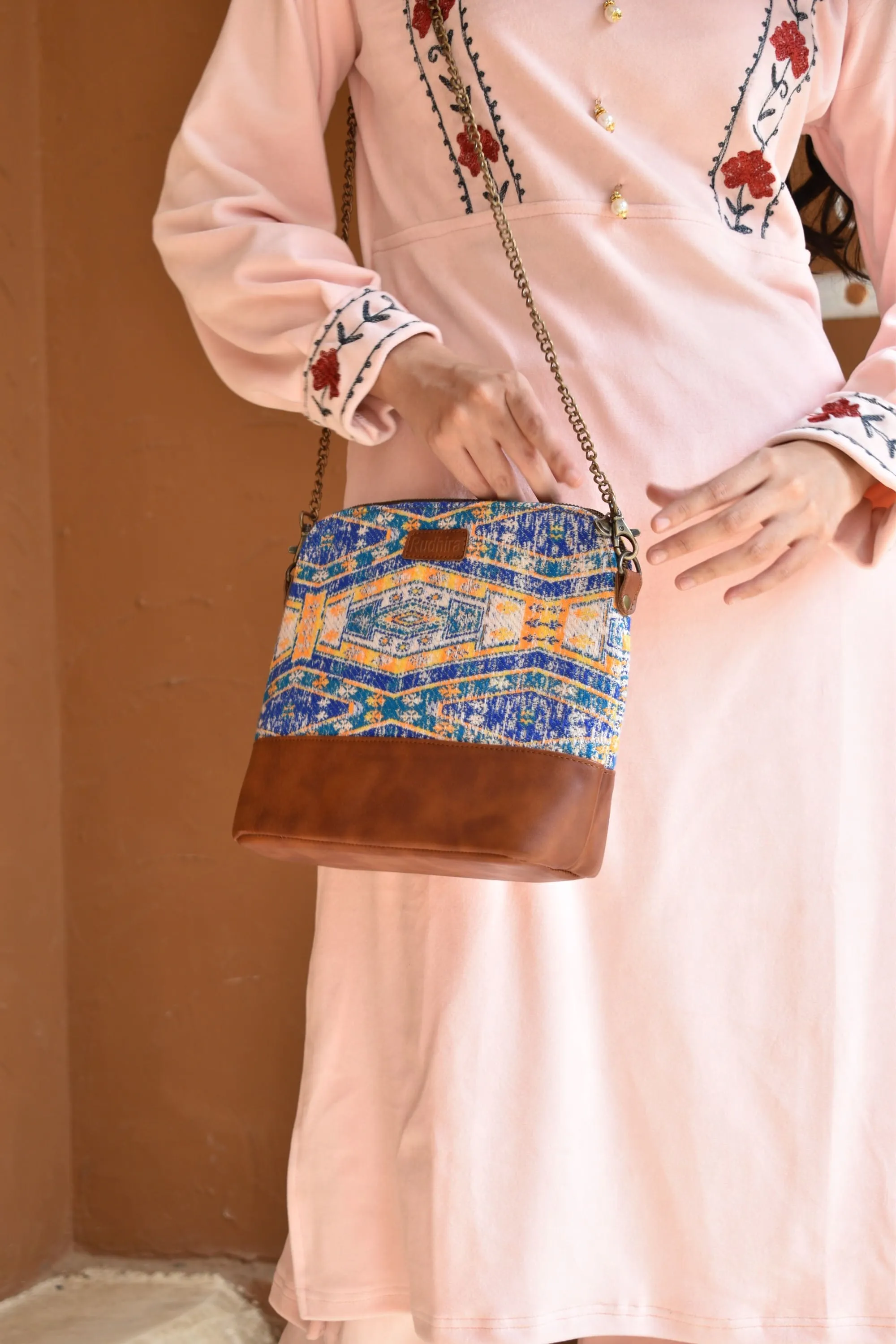 Rudhira Ripples Print Cross Body/ Sling bag