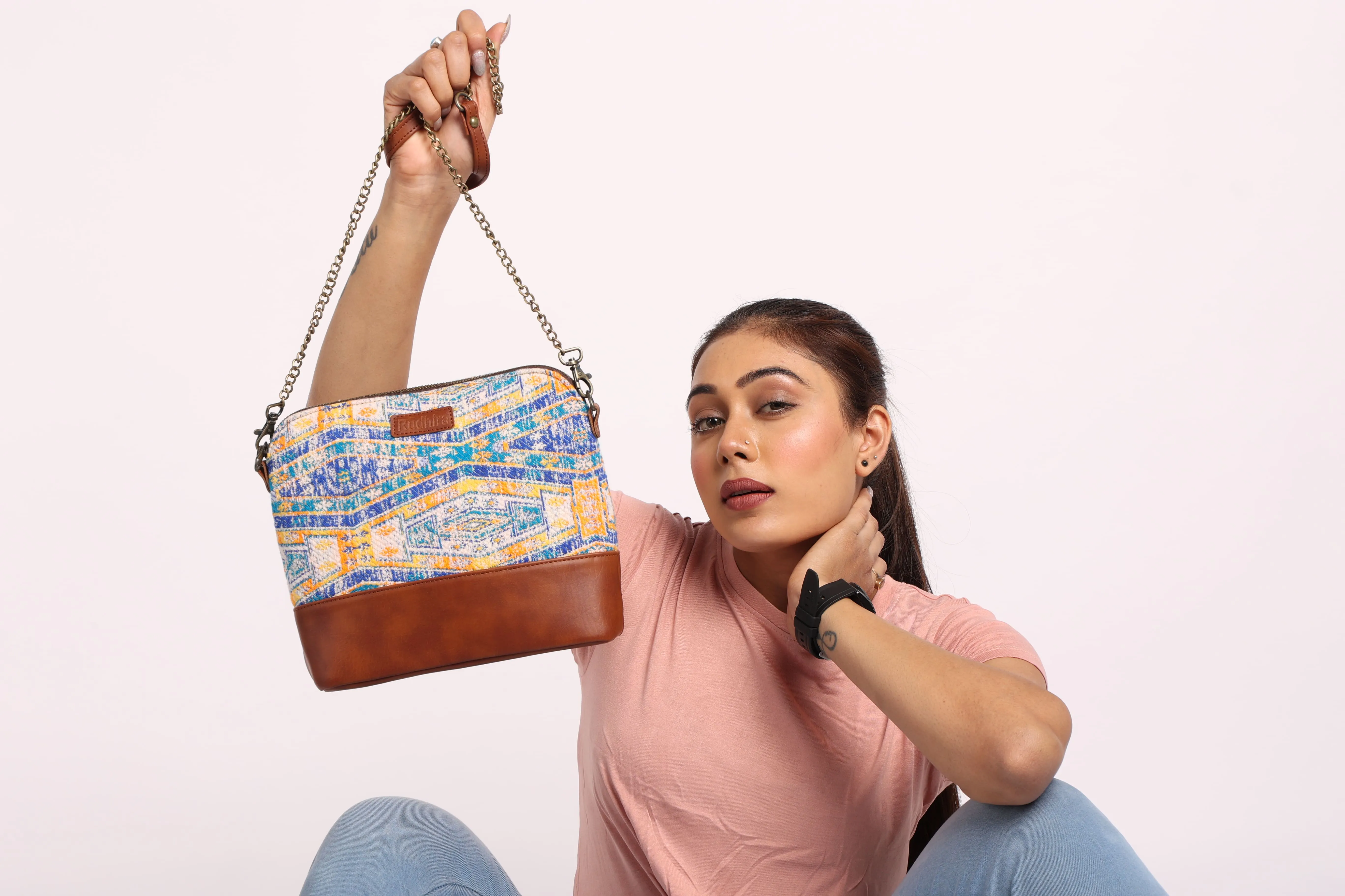 Rudhira Ripples Print Cross Body/ Sling bag