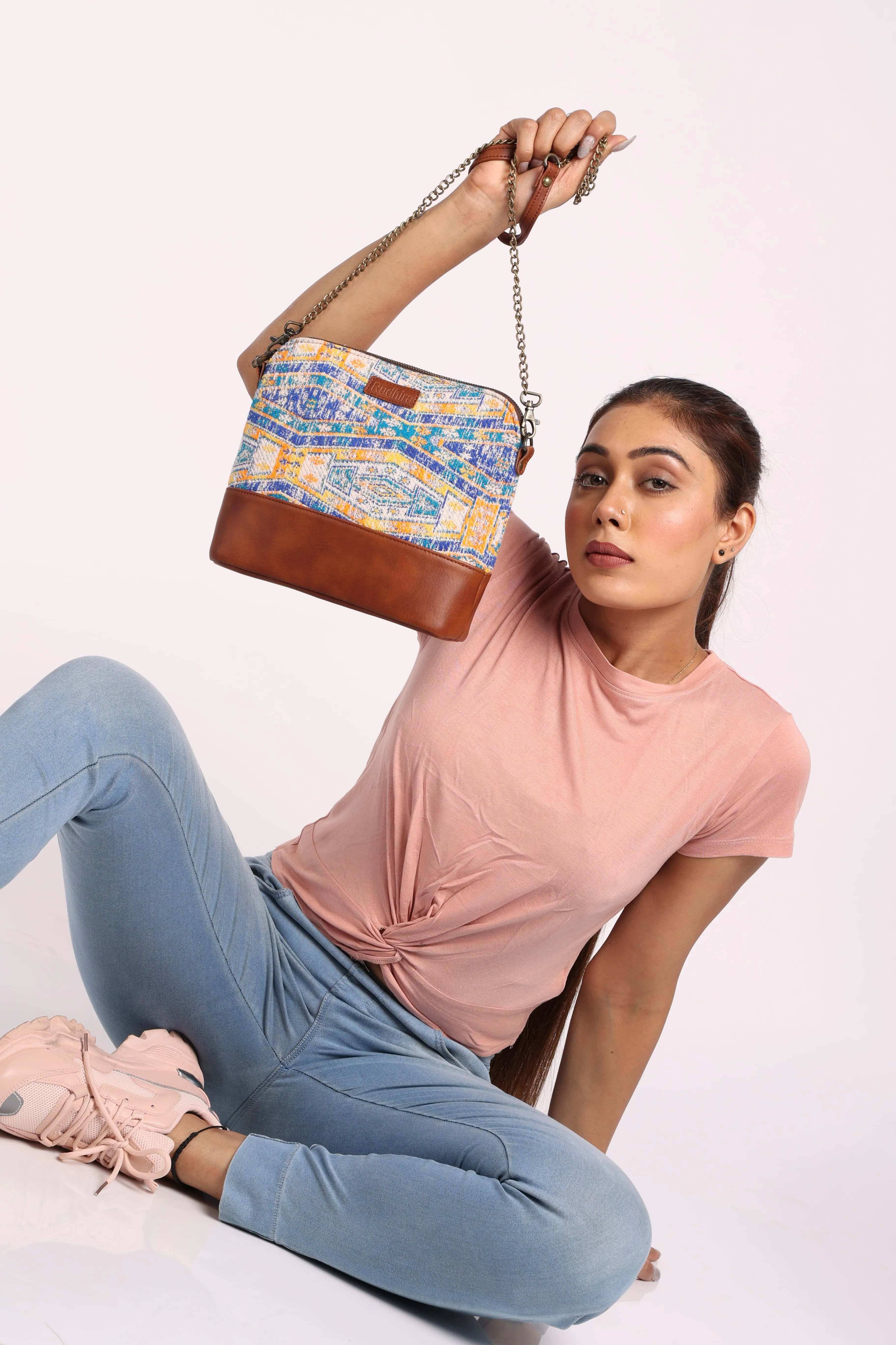 Rudhira Ripples Print Cross Body/ Sling bag