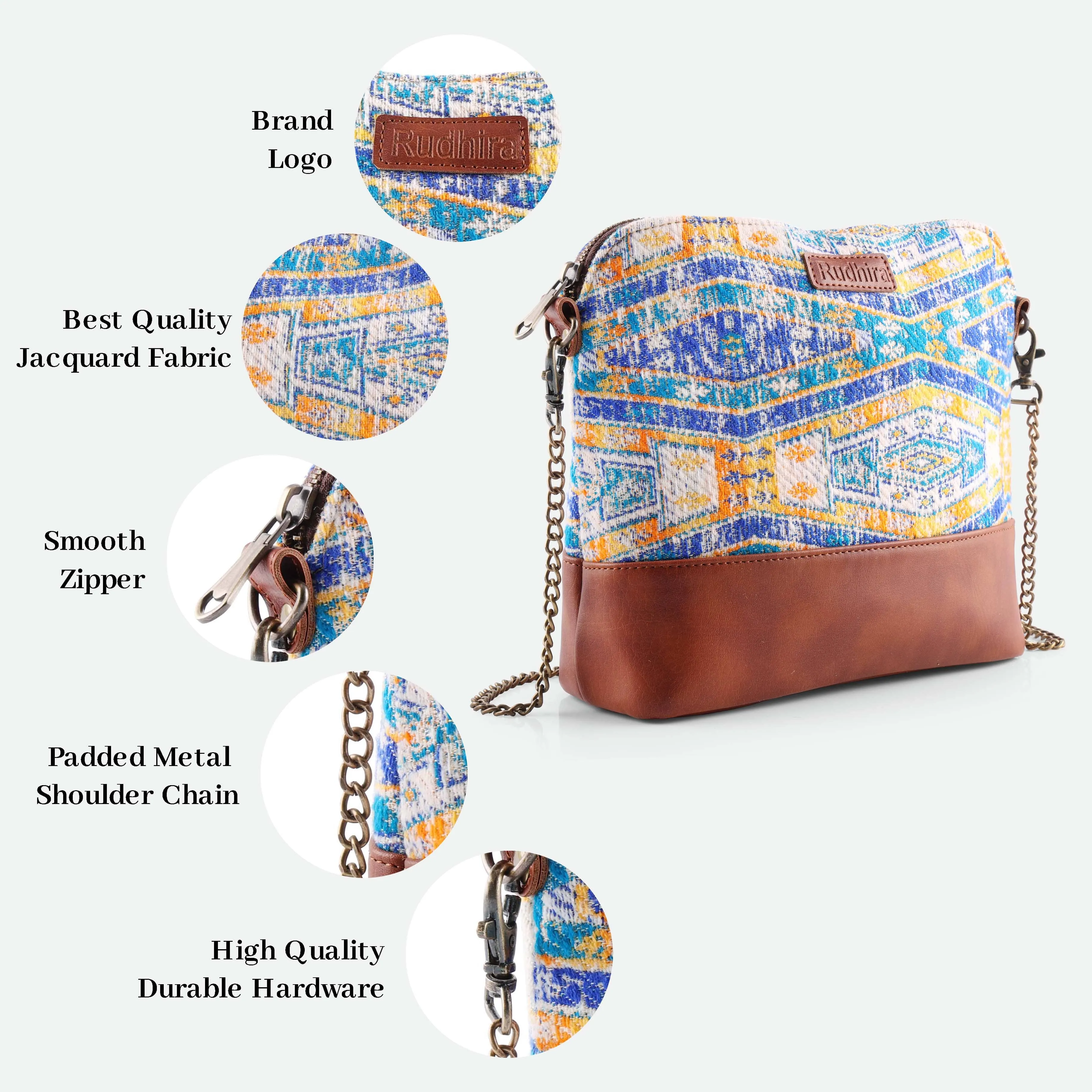 Rudhira Ripples Print Cross Body/ Sling bag