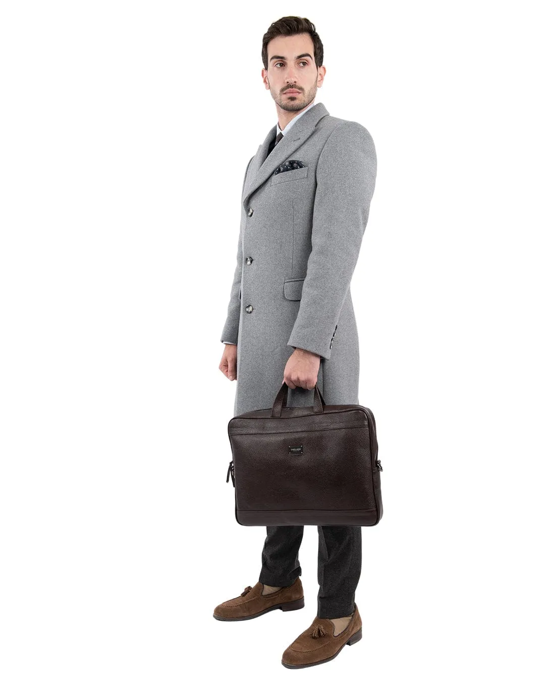 Scotch Grain Leather Brown Briefcase