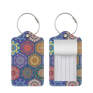 (Set of 2) Luggage tags Luggage tag with address label - Flowers