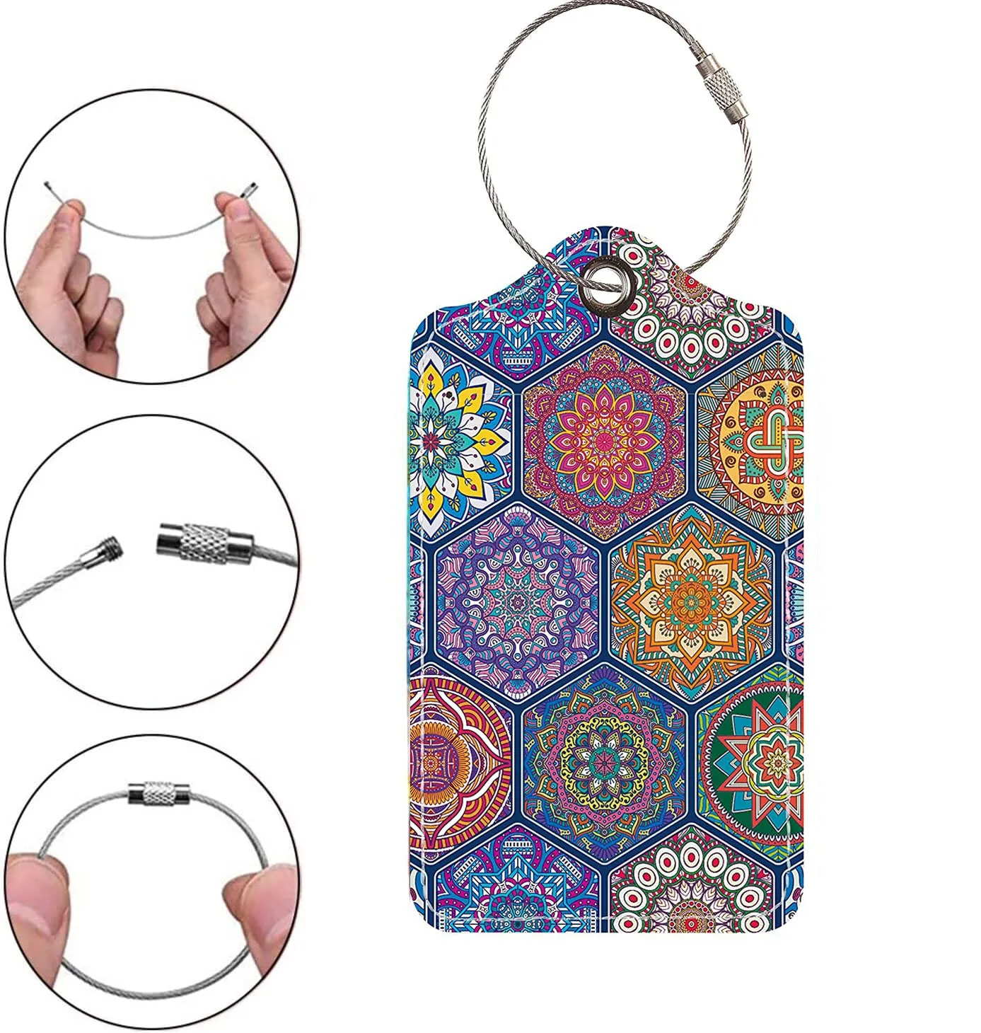 (Set of 2) Luggage tags Luggage tag with address label - Flowers