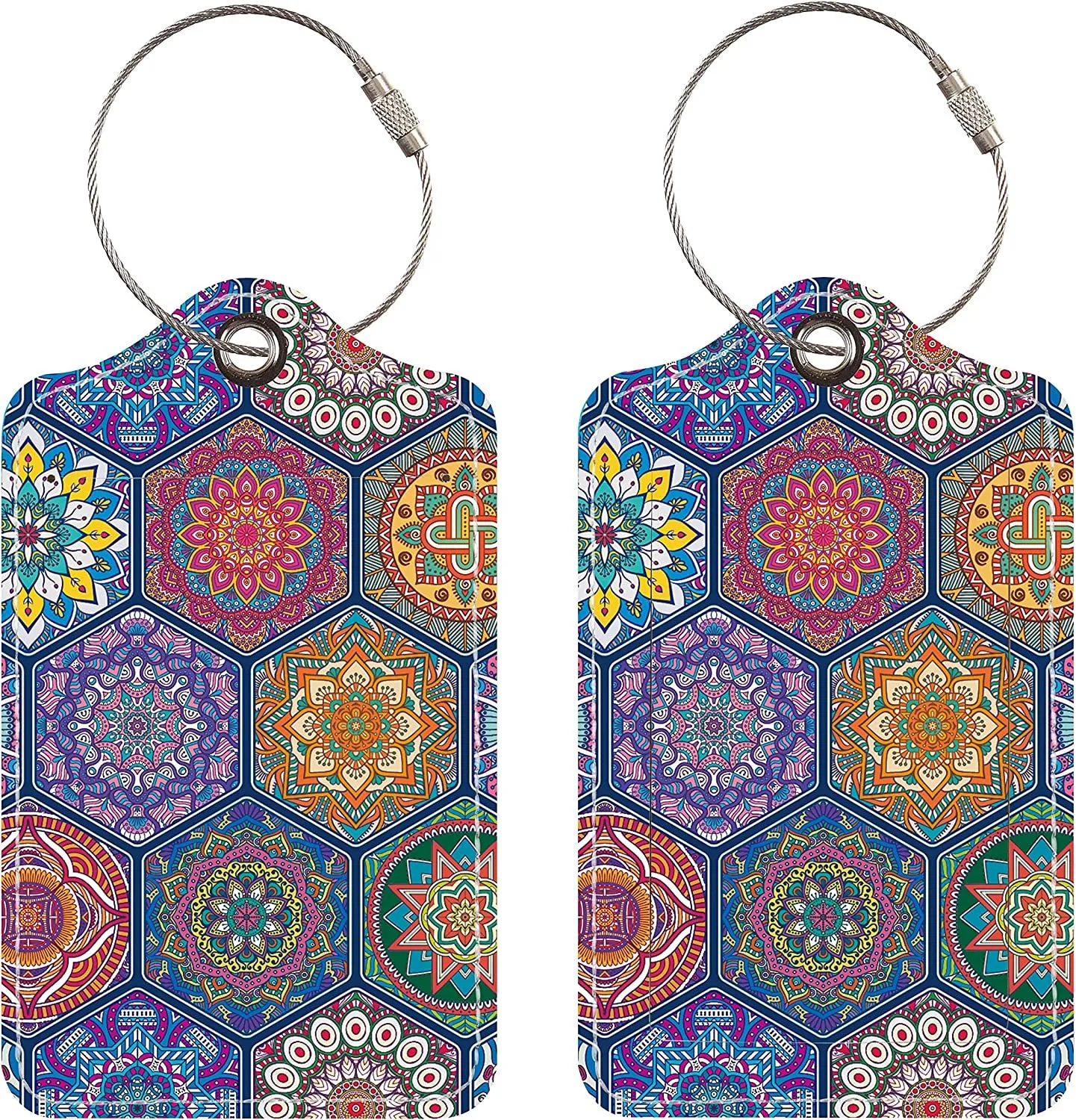 (Set of 2) Luggage tags Luggage tag with address label - Flowers