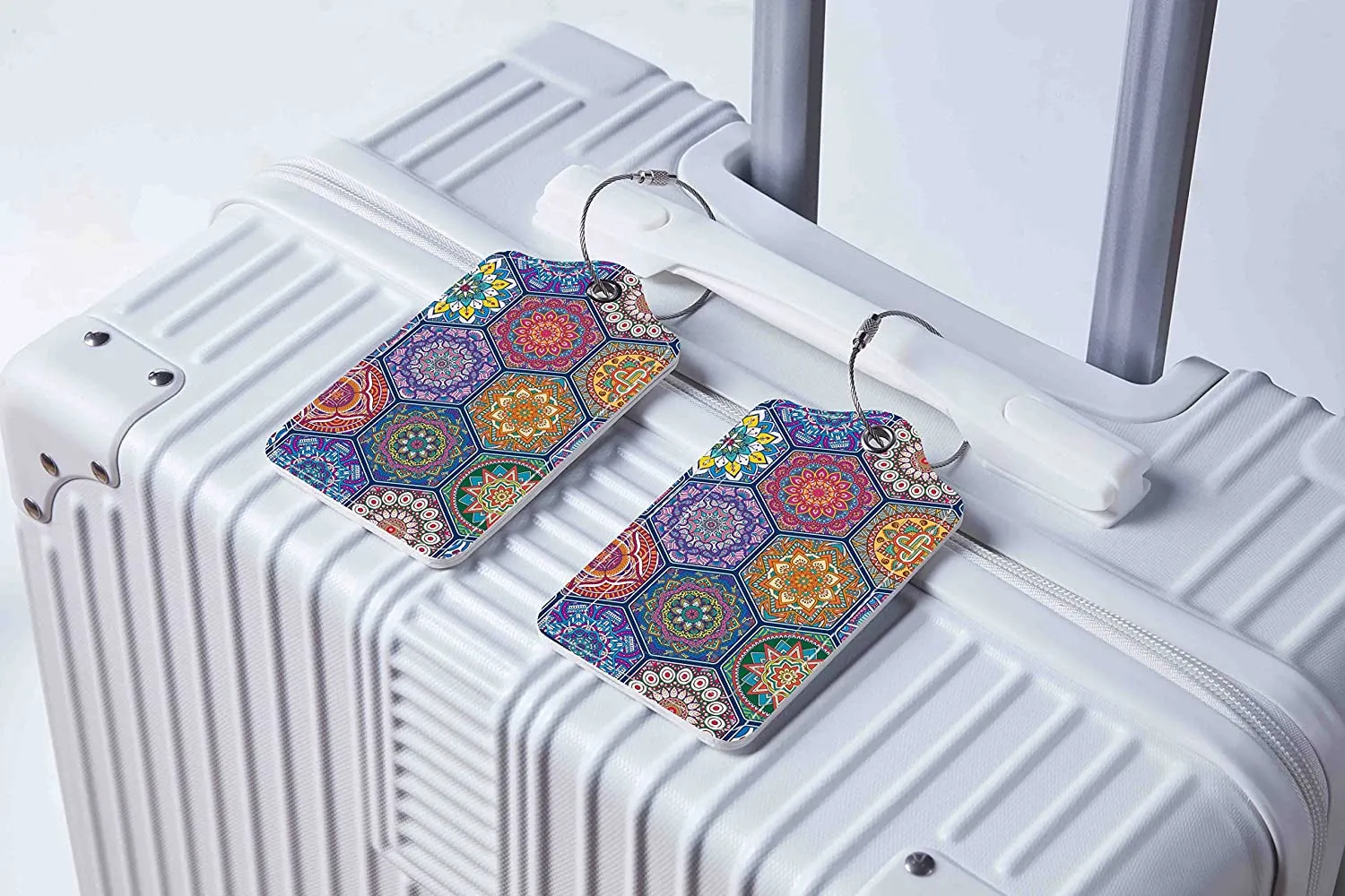 (Set of 2) Luggage tags Luggage tag with address label - Flowers