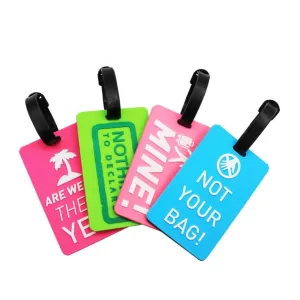 (Set of 4) Silicone luggage tags Luggage Tag with address label - NOT YOUR BAG