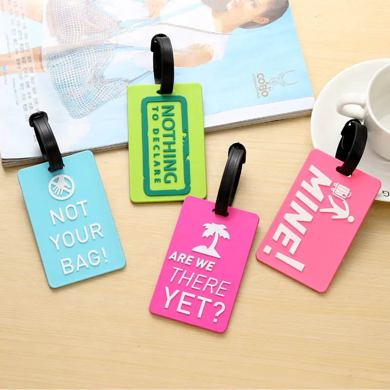 (Set of 4) Silicone luggage tags Luggage Tag with address label - NOT YOUR BAG