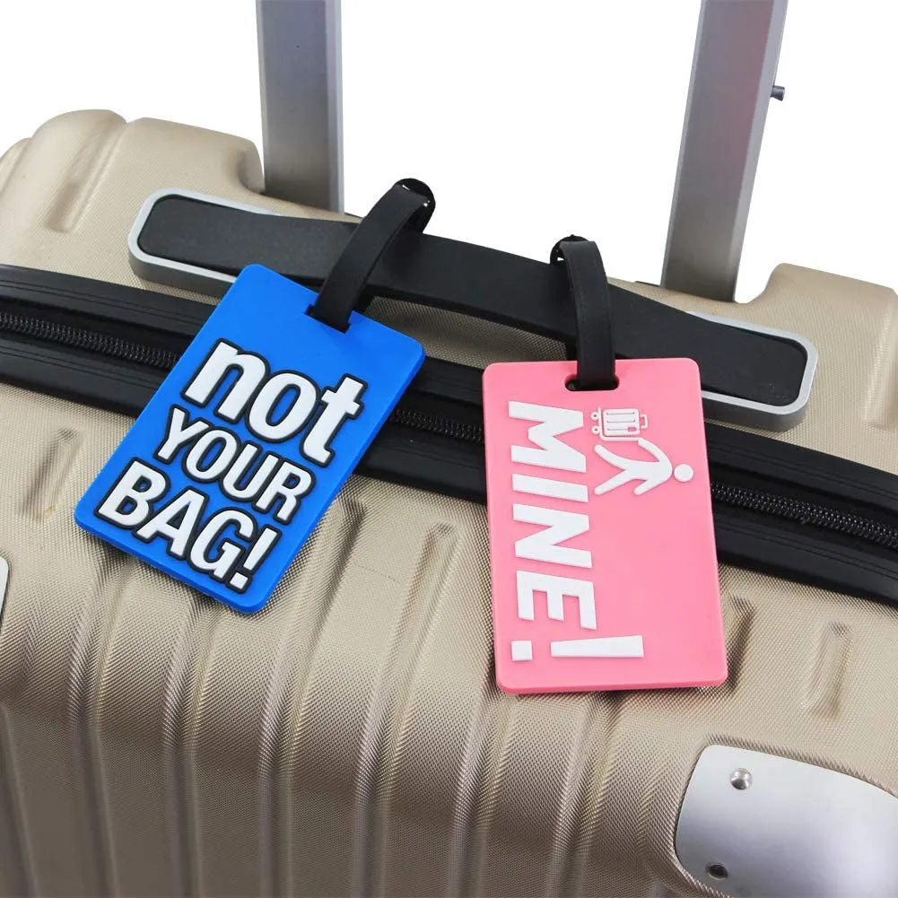 (Set of 4) Silicone luggage tags Luggage Tag with address label - NOT YOUR BAG