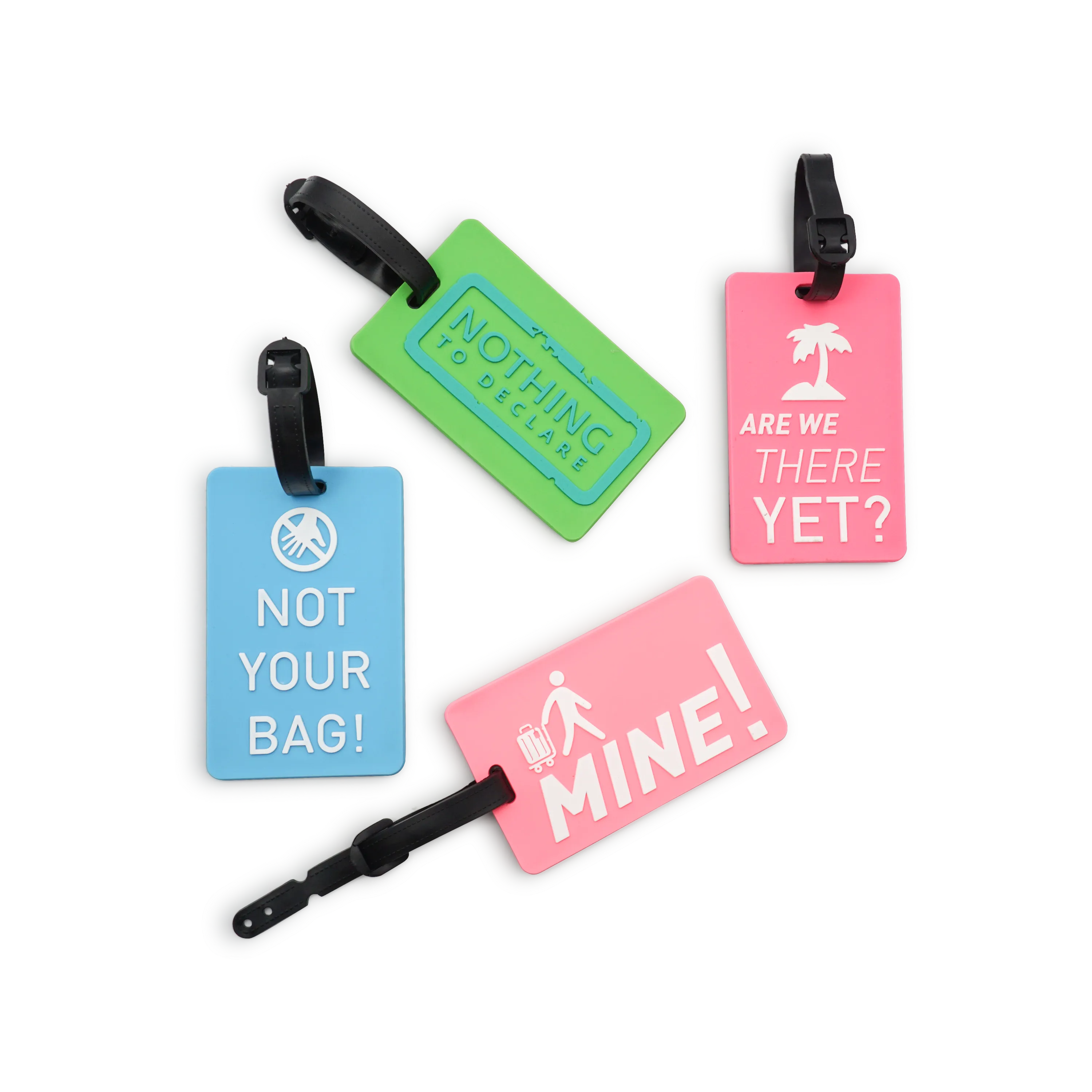 (Set of 4) Silicone luggage tags Luggage Tag with address label - NOT YOUR BAG