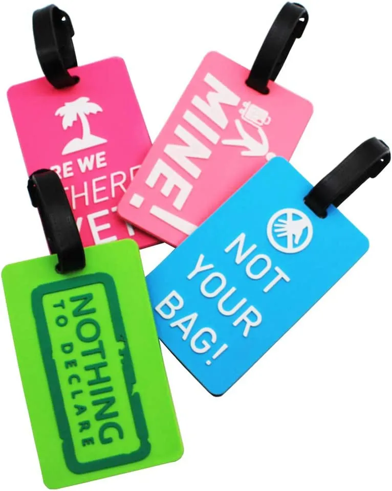 (Set of 4) Silicone luggage tags Luggage Tag with address label - NOT YOUR BAG