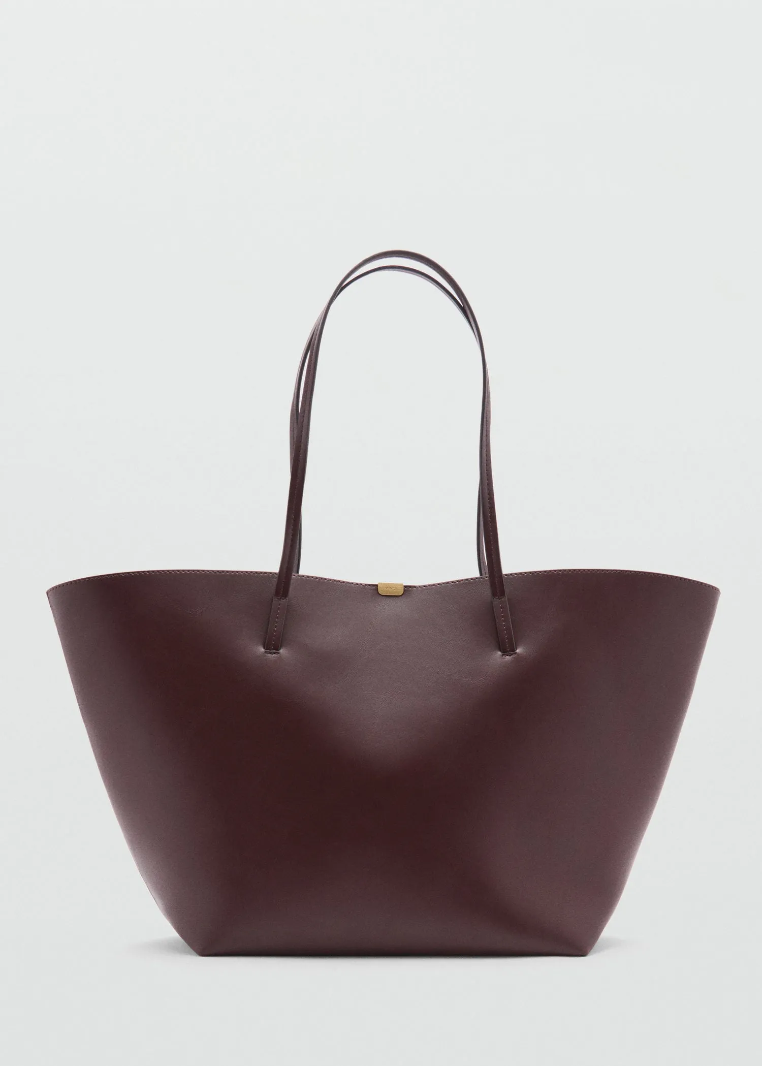 Shopper bag with metallic detail - Brown