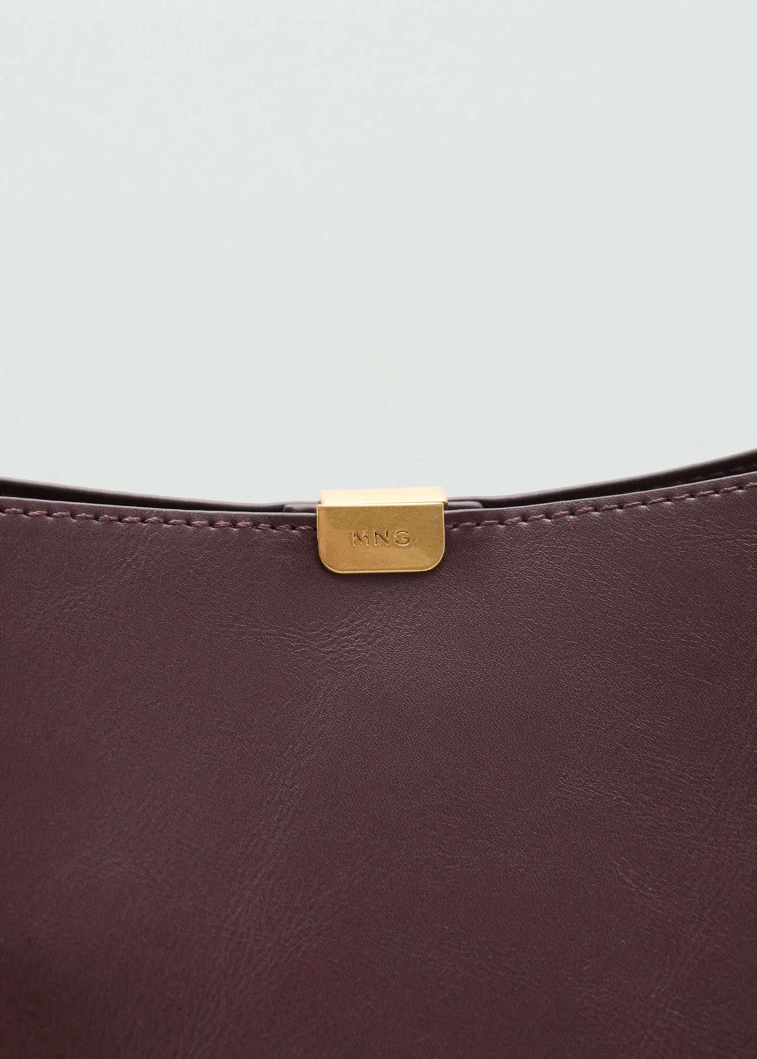 Shopper bag with metallic detail - Brown
