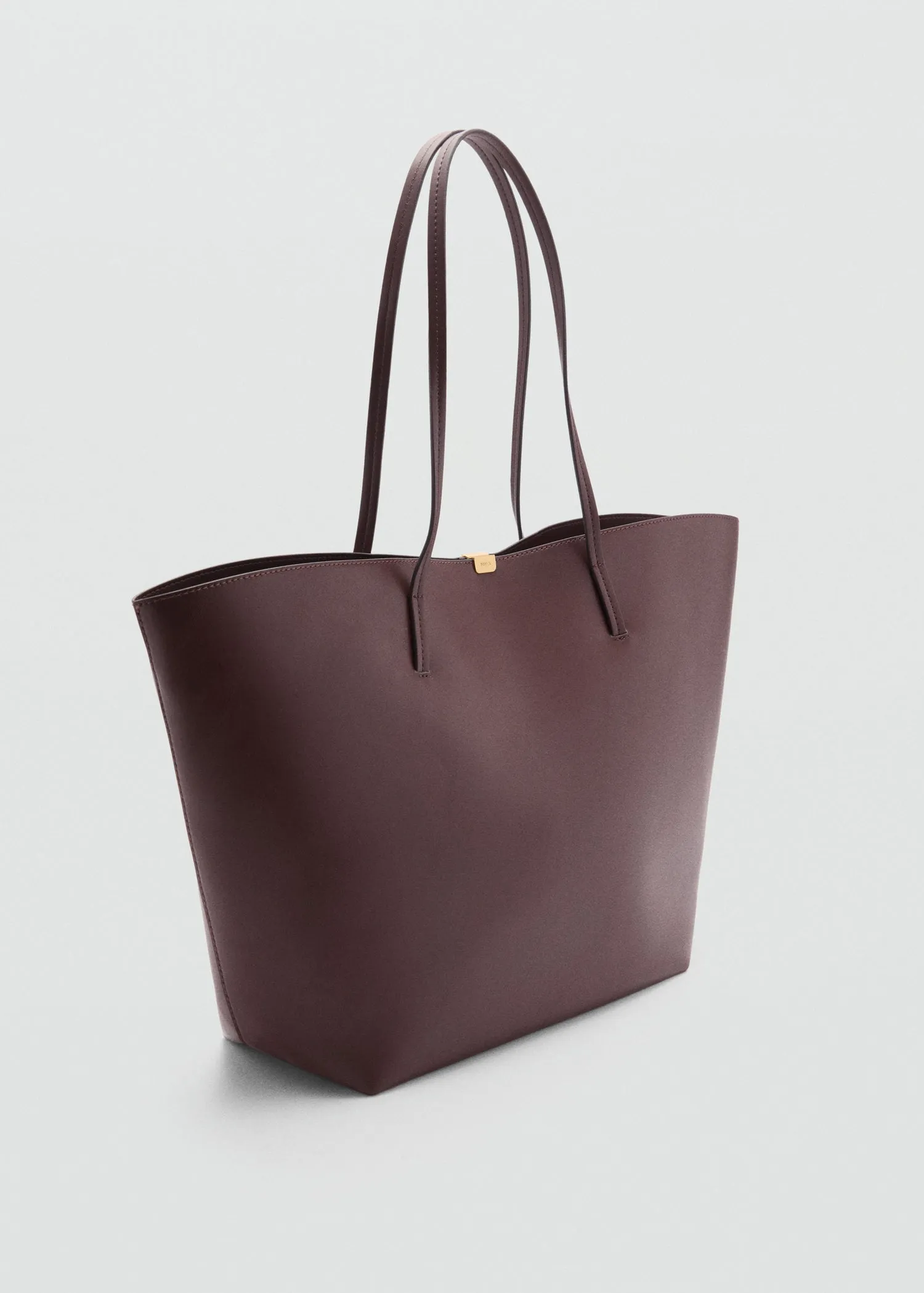 Shopper bag with metallic detail - Brown
