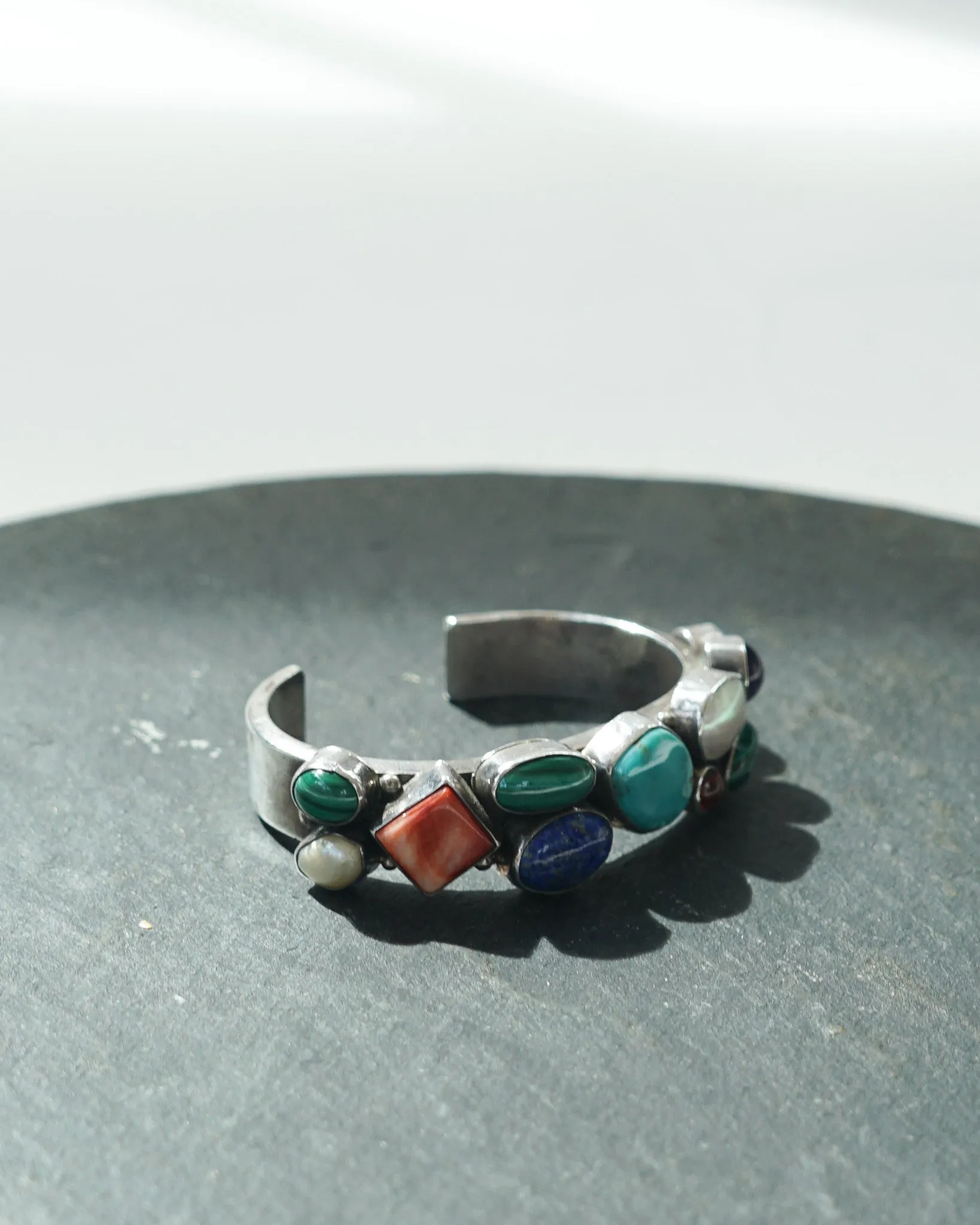 Silver Bracelet w/ Natural Stones