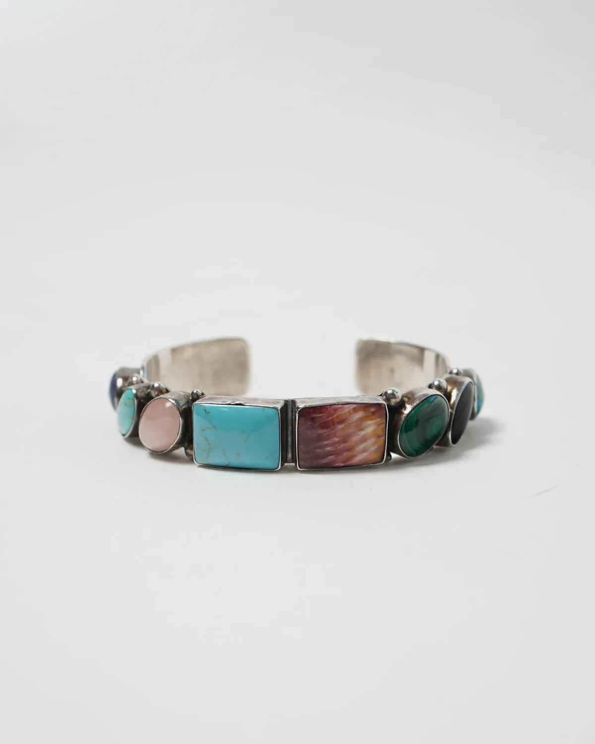 Silver Cuff Bracelet w/ Multi Stones