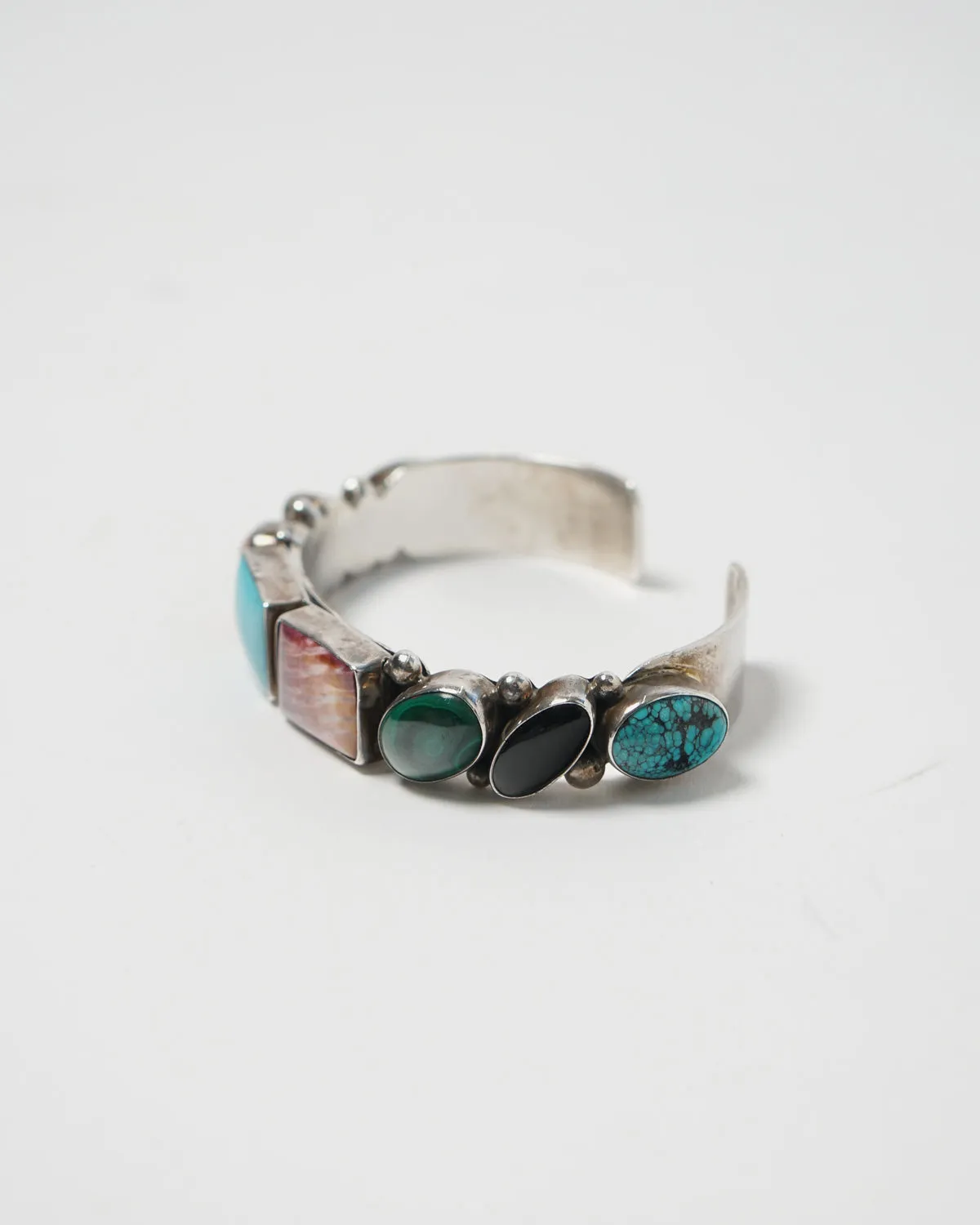 Silver Cuff Bracelet w/ Multi Stones