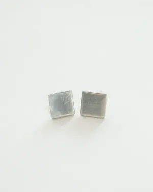 Silver Square Stud Earrings