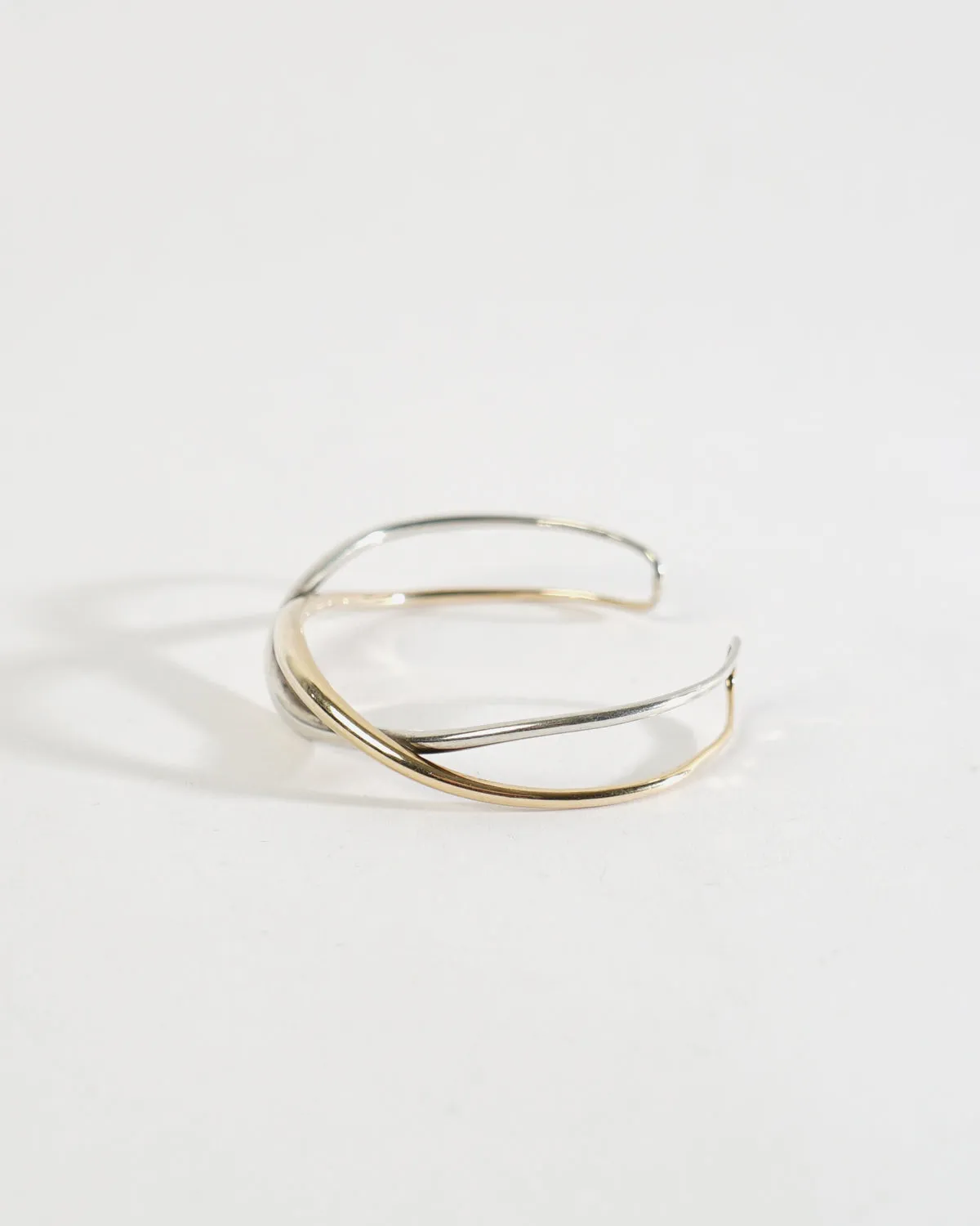 Silver x 14k Cuff Bracelet