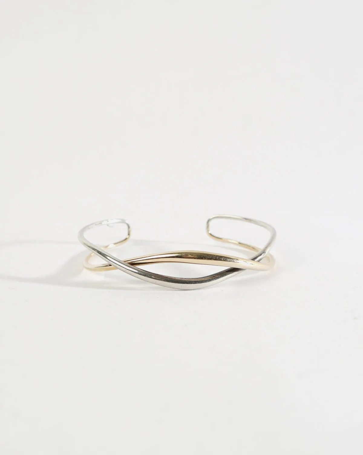 Silver x 14k Cuff Bracelet