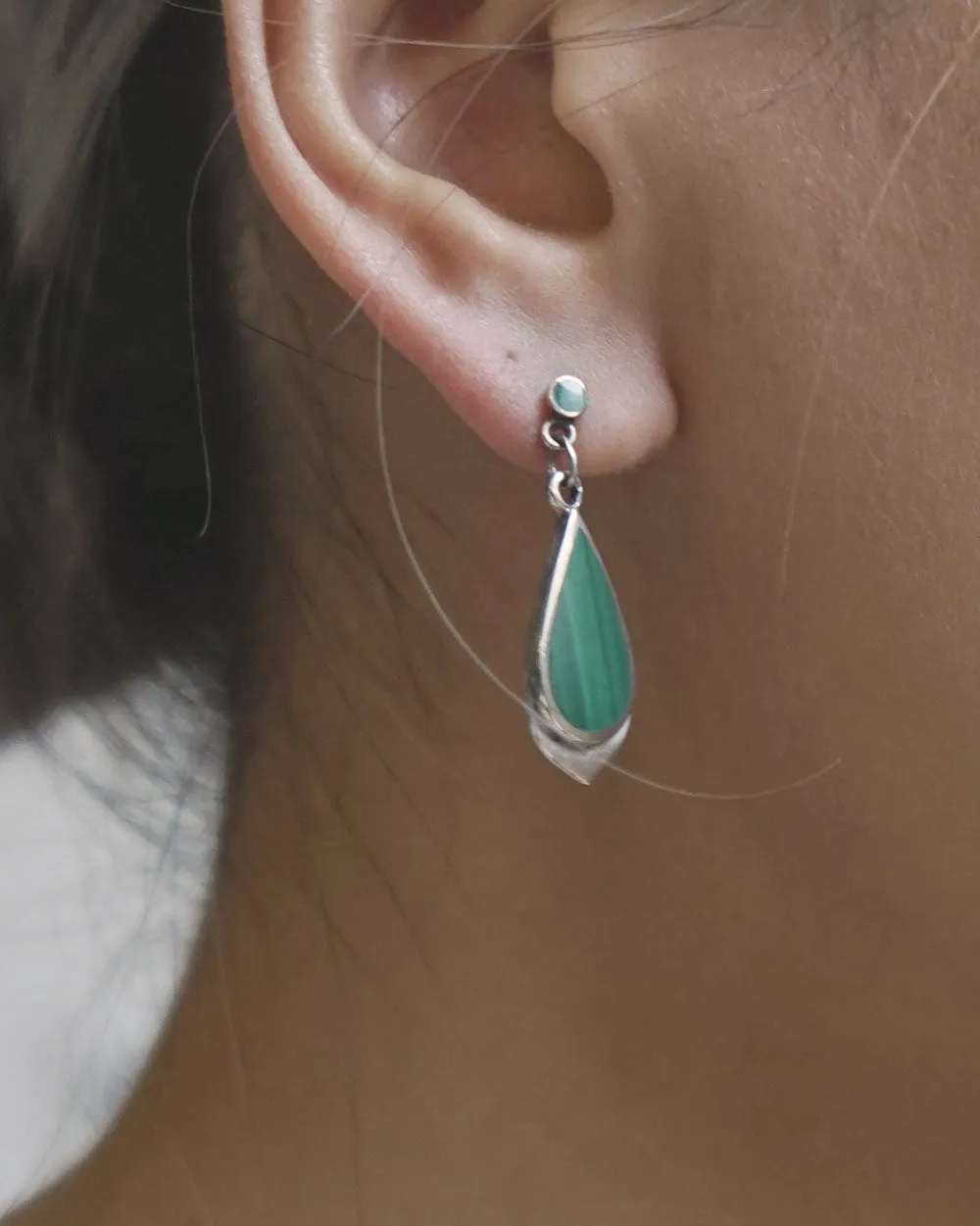 Silver x Malachite Earrings