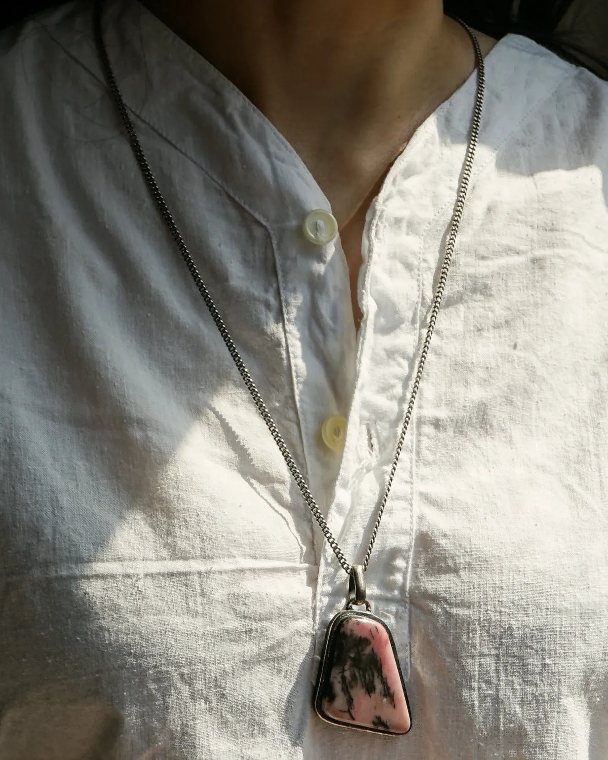 Silver x Rhodonite Charm Pendant