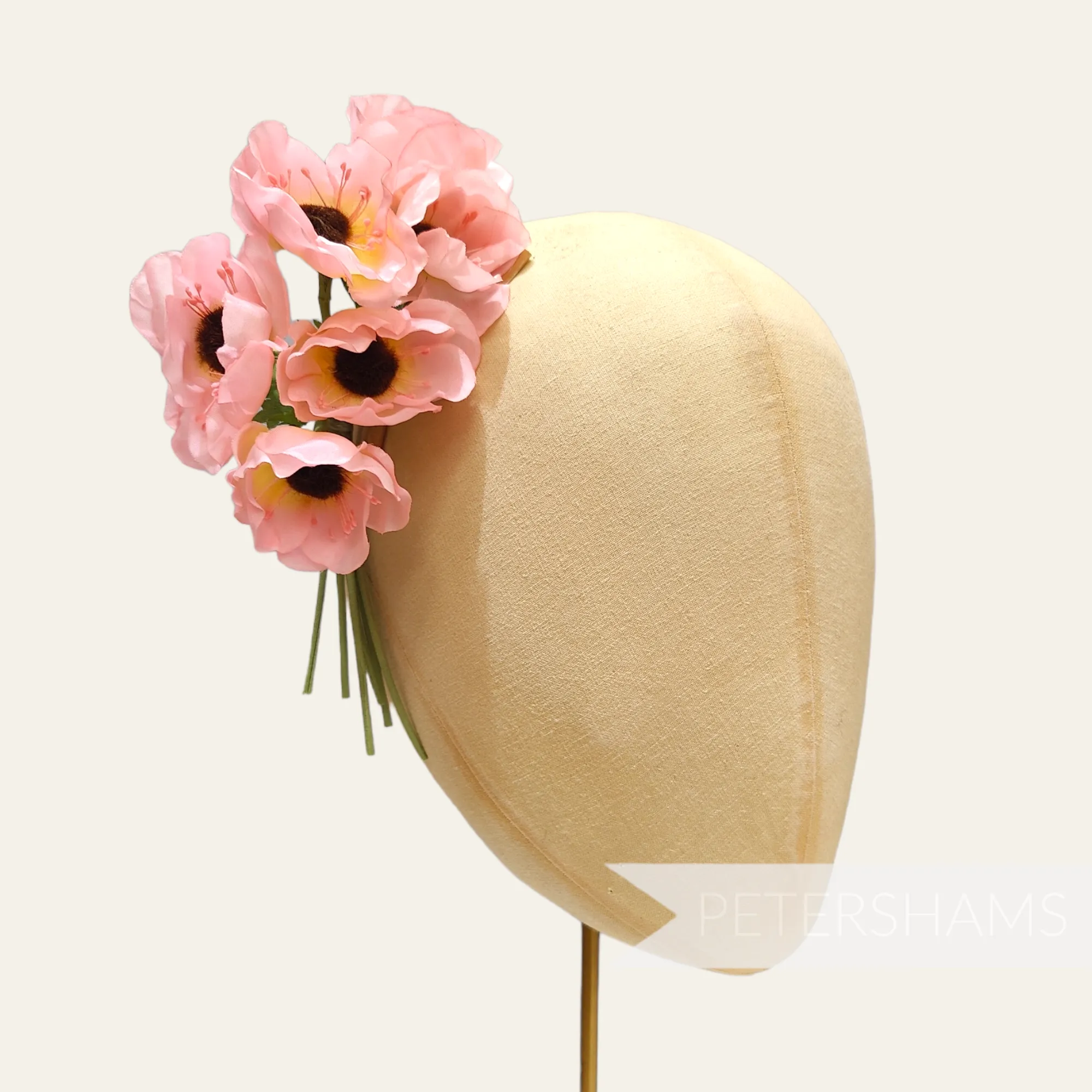 'Simone' Vintage 1960s Czech Silk Anemone Flower Wired Bunch