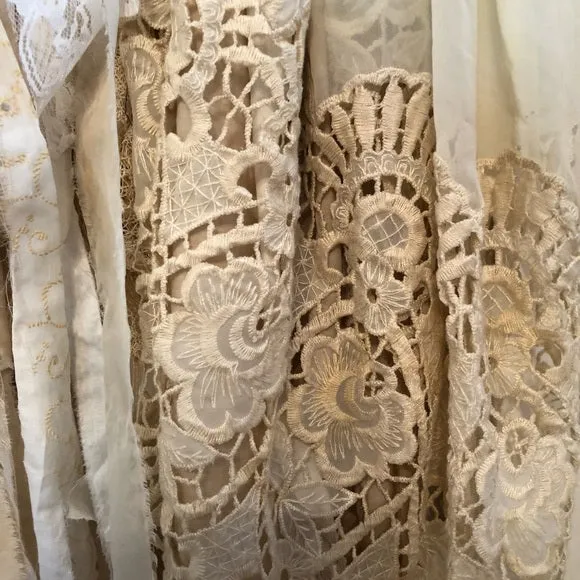 Skirt -Vintage Fabric, Lace, Trim and Doilies - One-of-a-kind