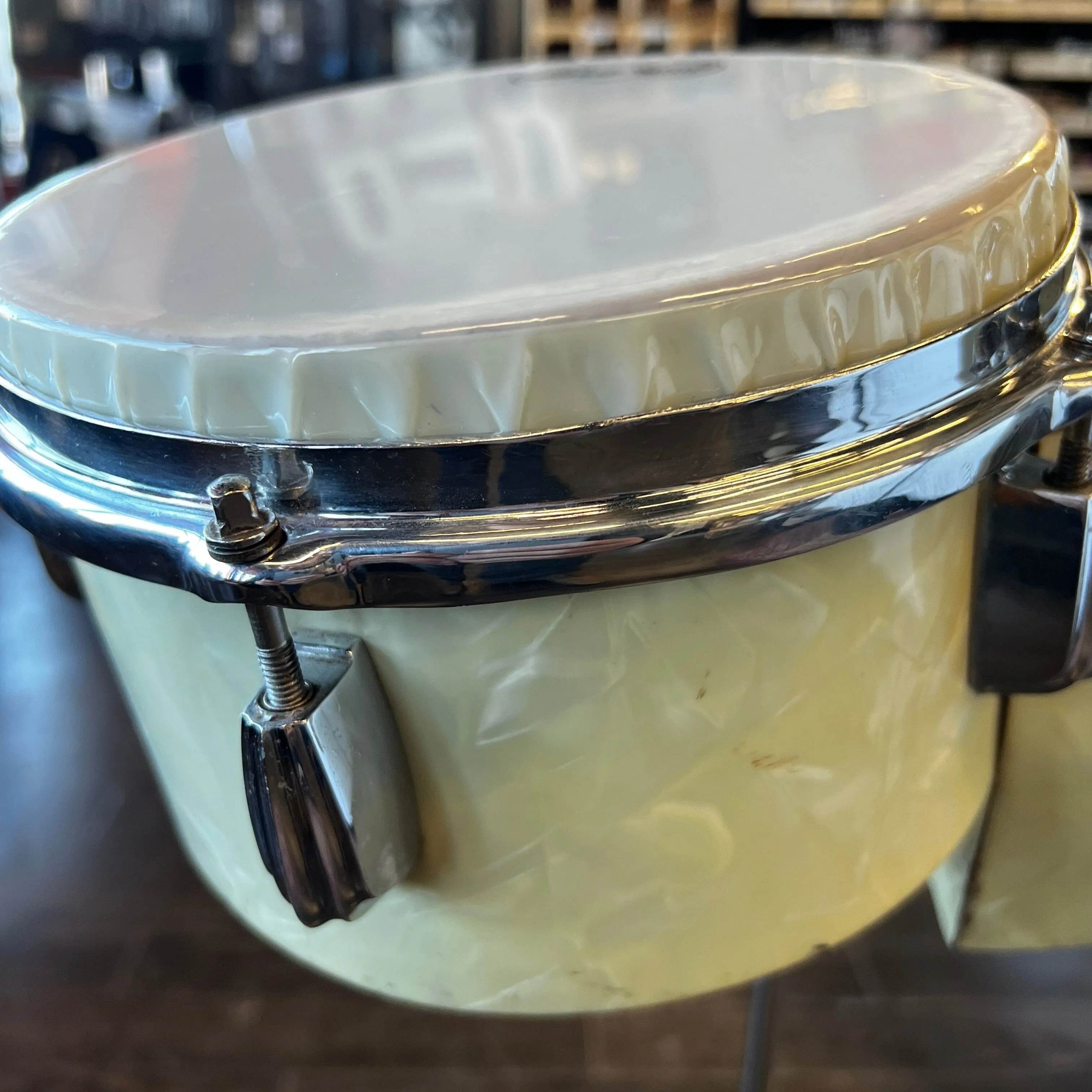 Slingerland Radio King Bongos 1940s in White Pearl