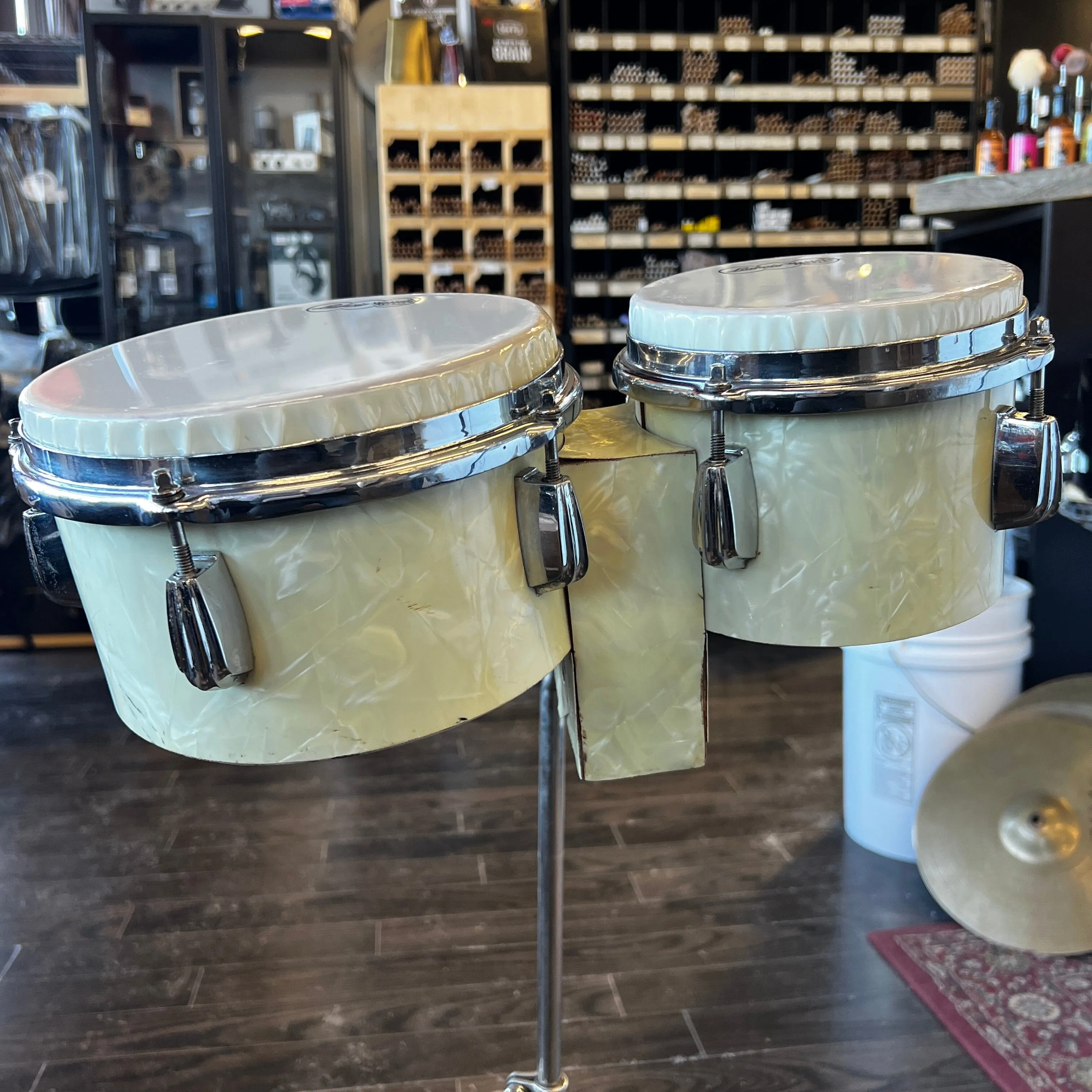 Slingerland Radio King Bongos 1940s in White Pearl