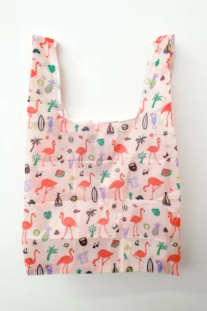 Small Reusable Shopping Bag - Pink Flamingo