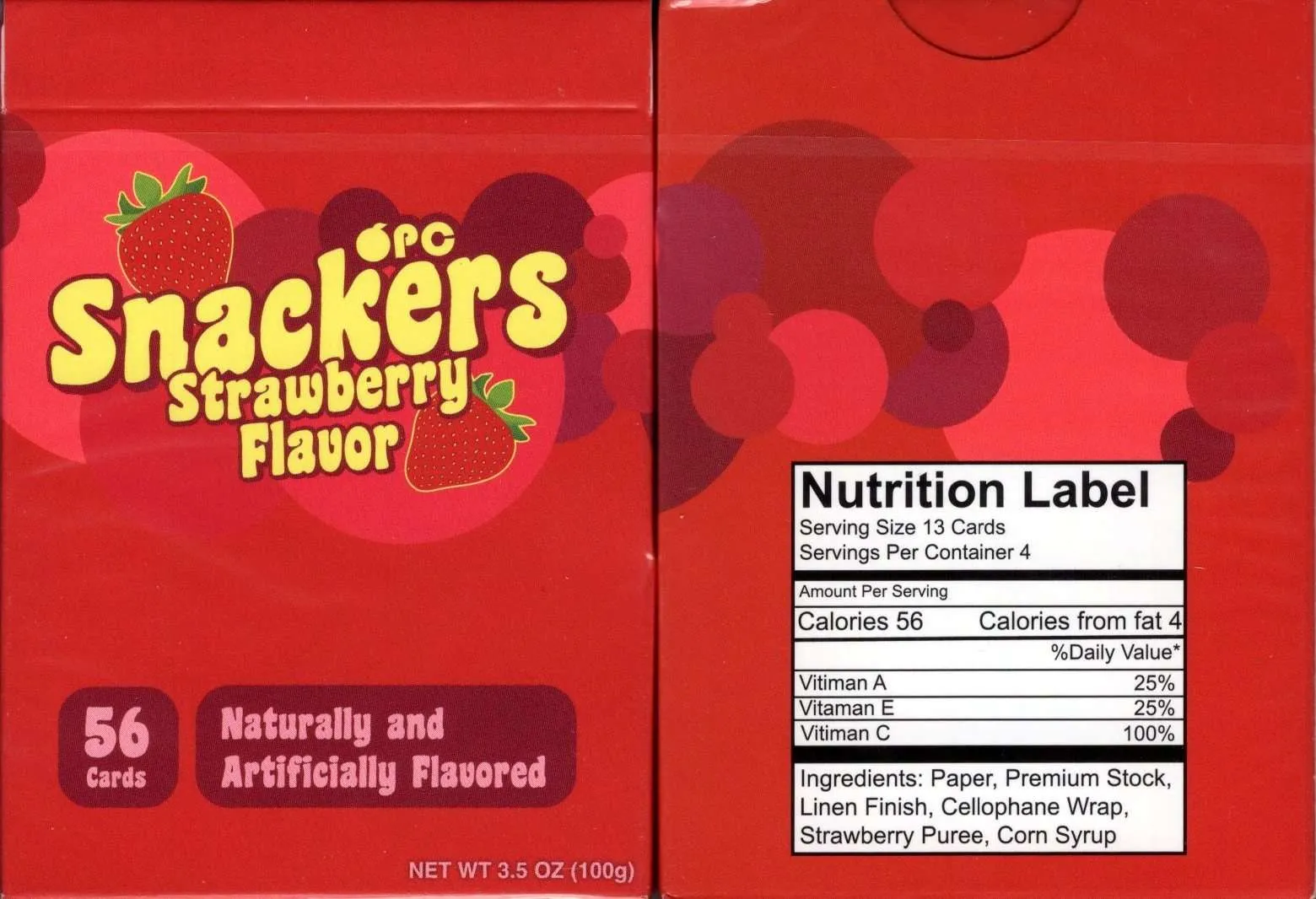 Snackers Strawberry Playing Cards USPCC