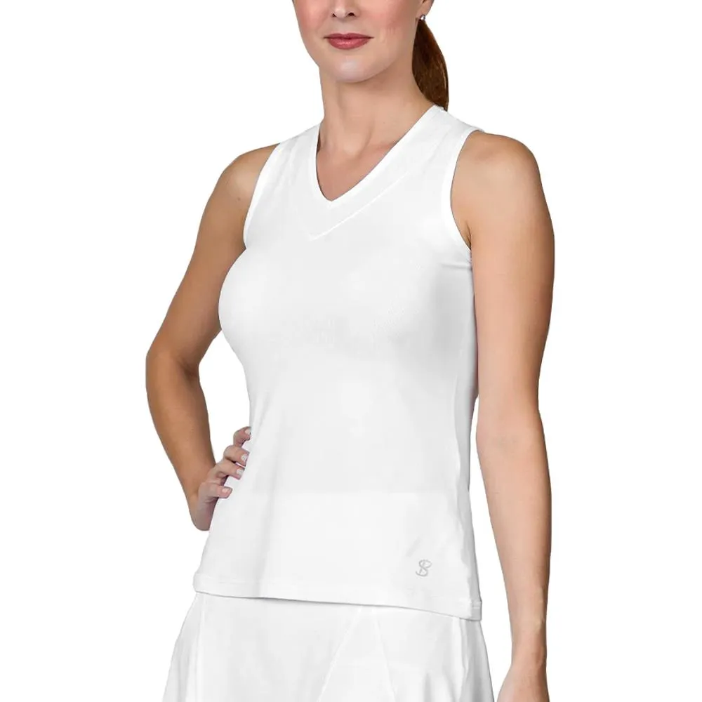 Sofibella Women's Center Line Full Back Tank - White